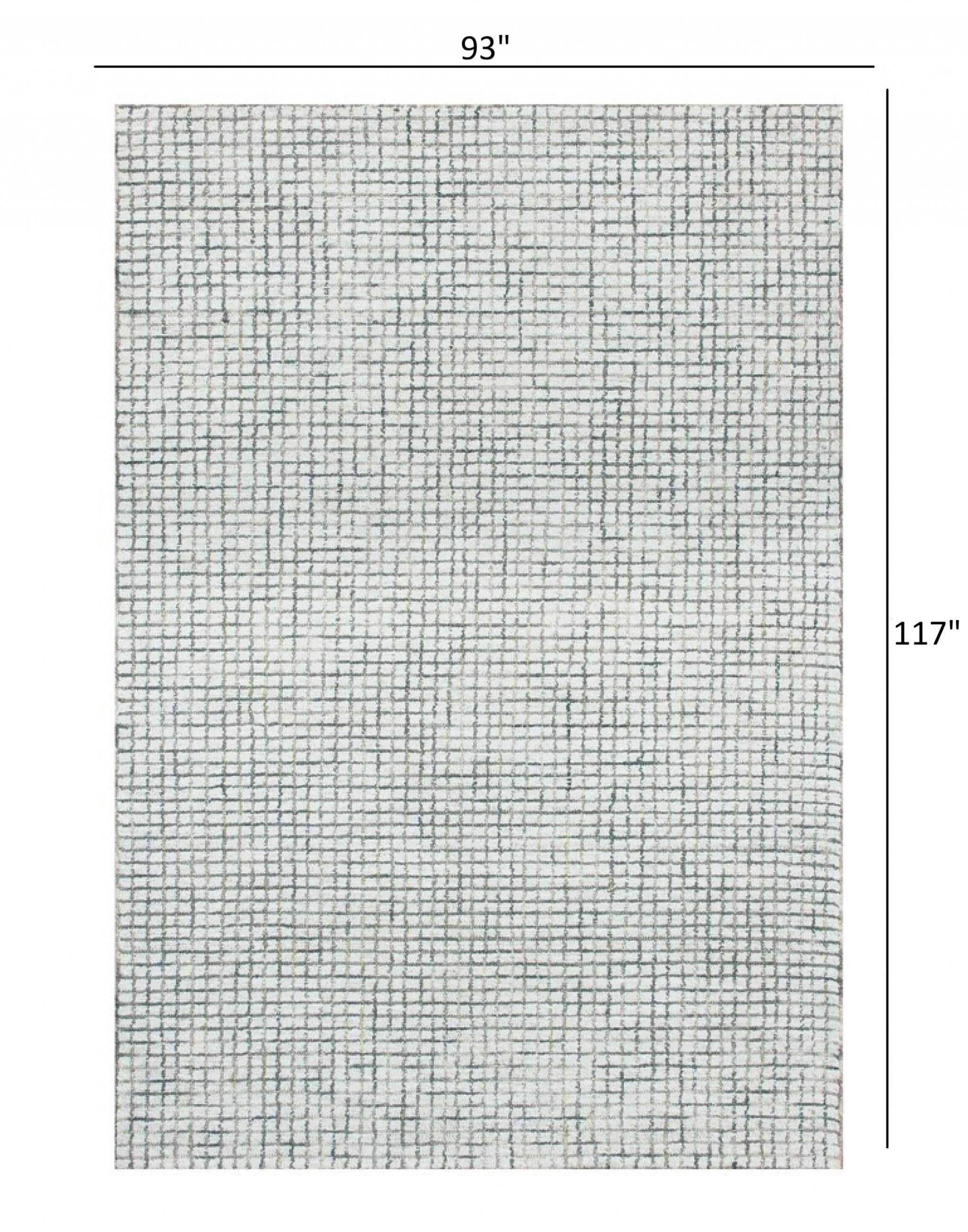 8’ x 10’ Tan and Ivory Grid Area Rug