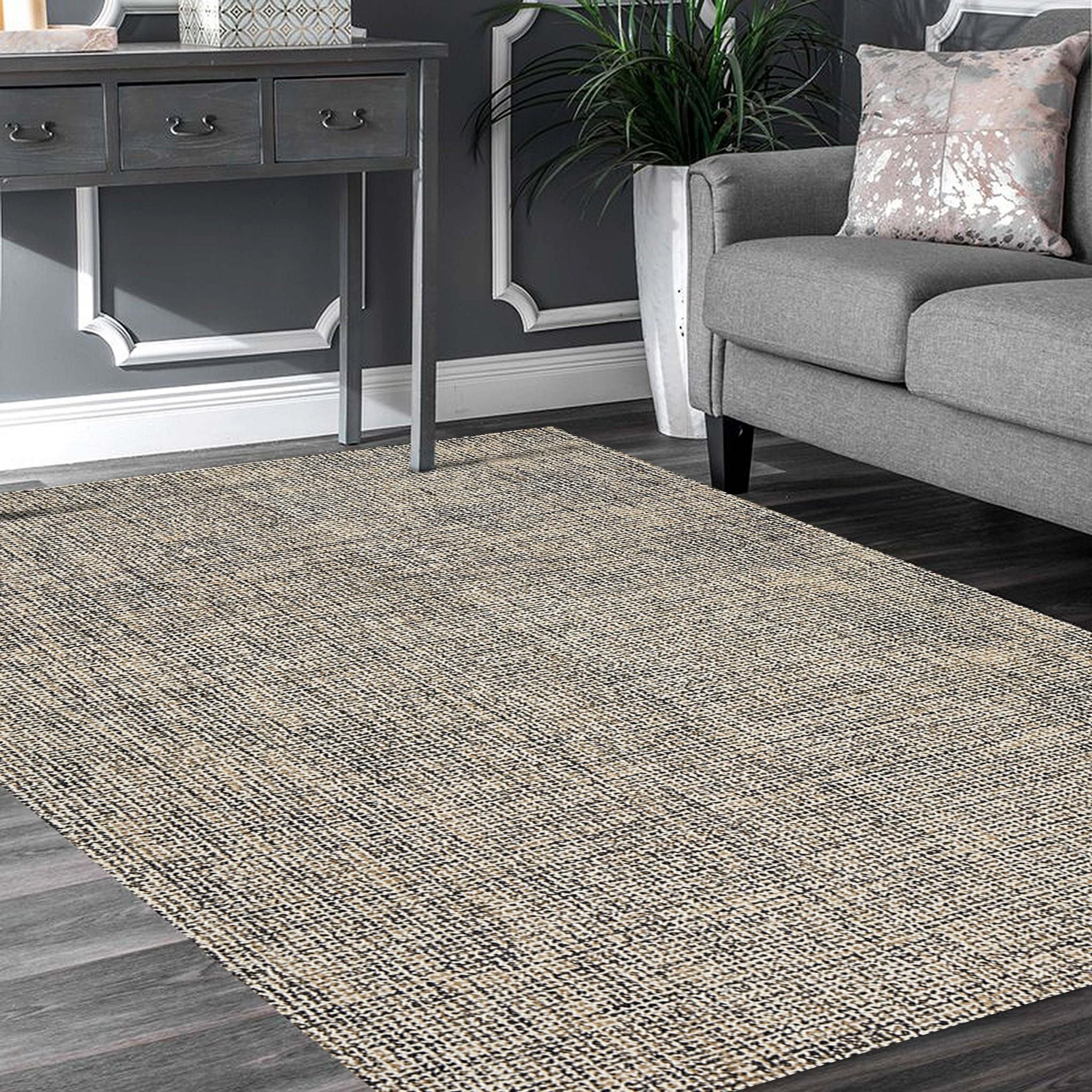 9’ x 12’ Charcoal Interwoven Maze Area Rug