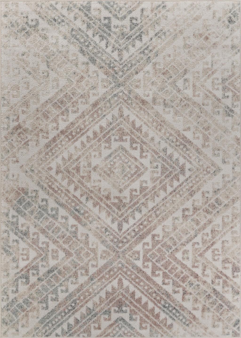 8’ x 9’ Gray Boho Chic Distressed Area Rug