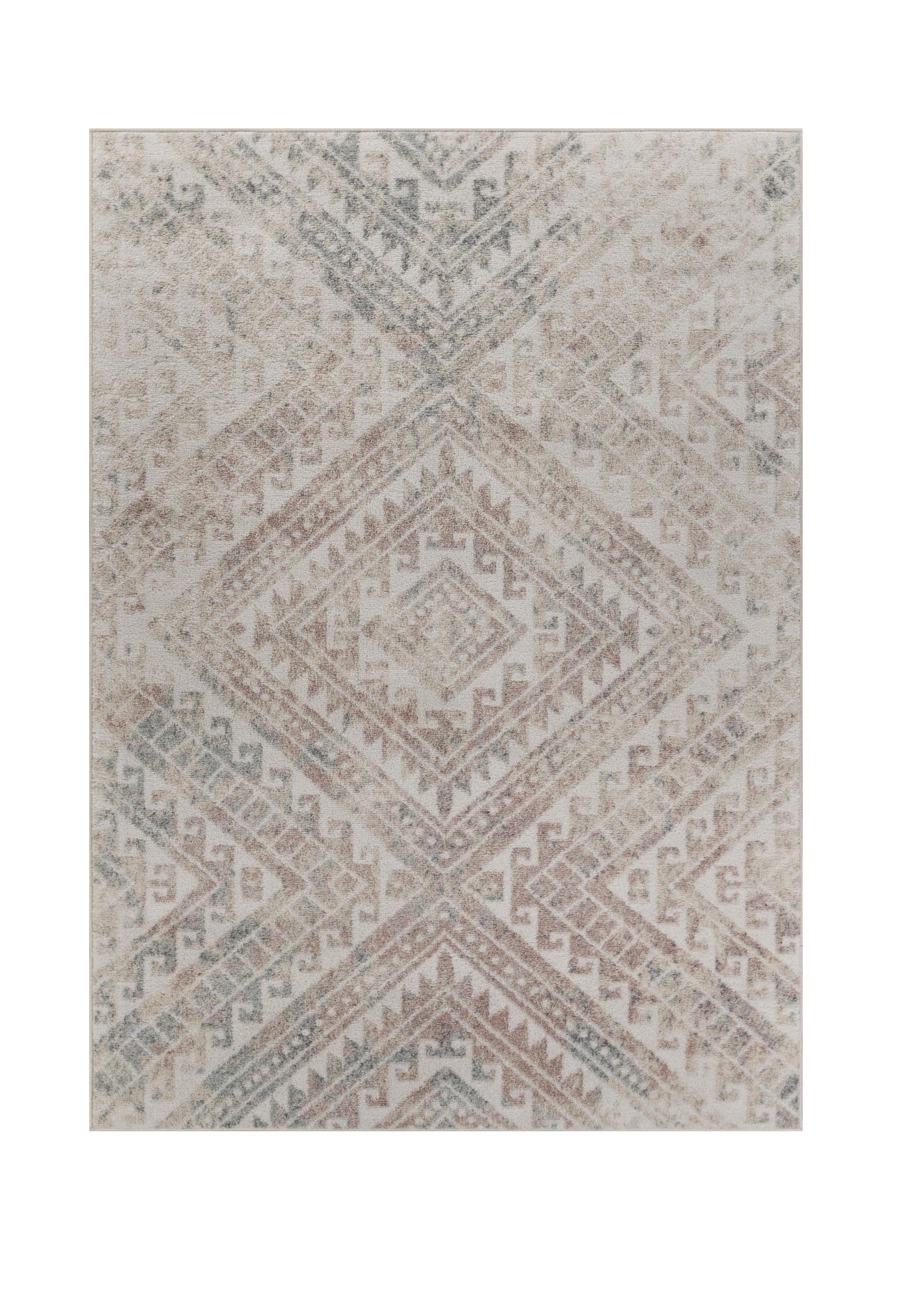 8’ x 9’ Gray Boho Chic Distressed Area Rug