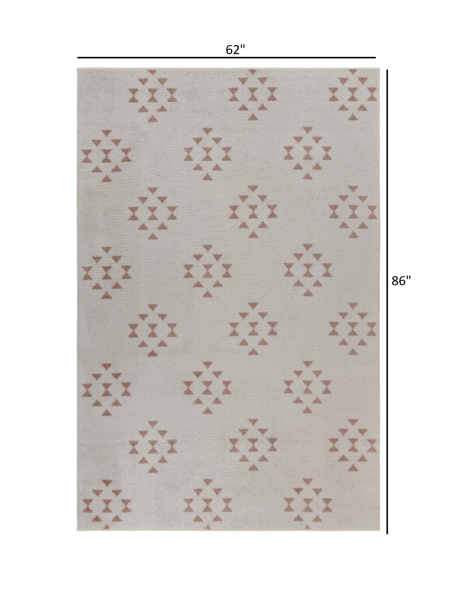 5’ x 7’ Tan and Beige Southwestern Area Rug Default Title