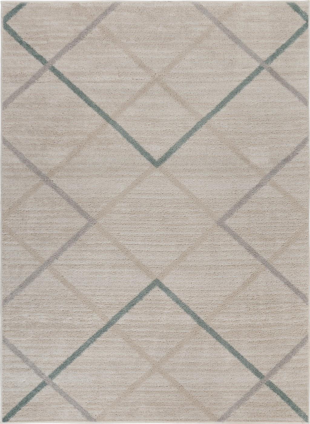 5’ x 7’ Beige Geometric Diamonds Area Rug Default Title