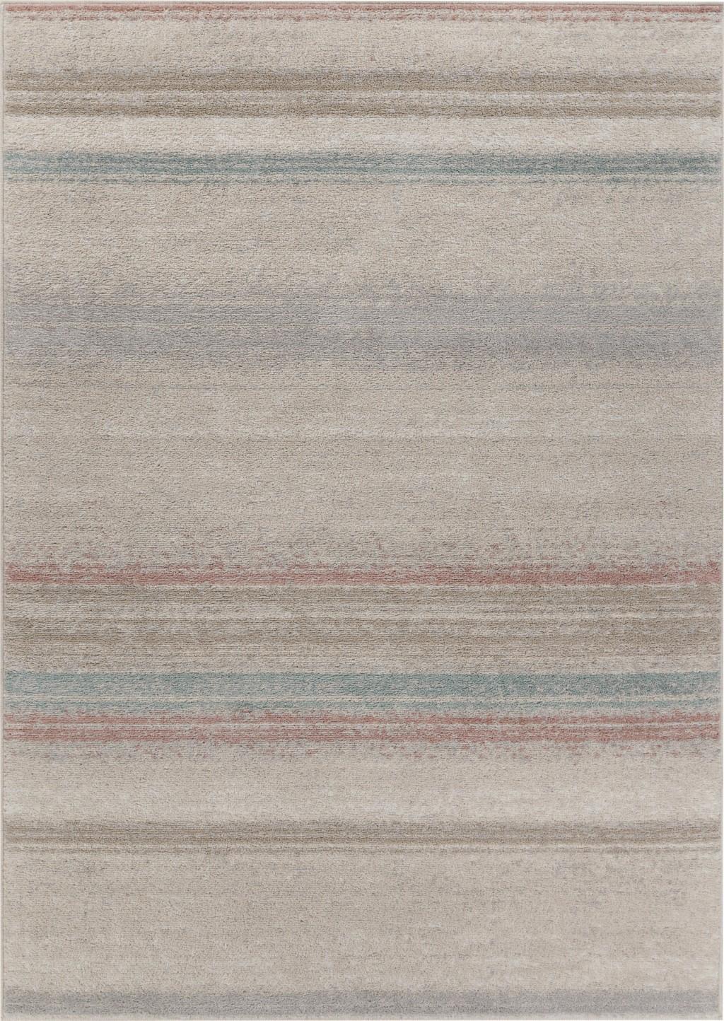 5’ x 7’ Beige Abstract Striped Area Rug