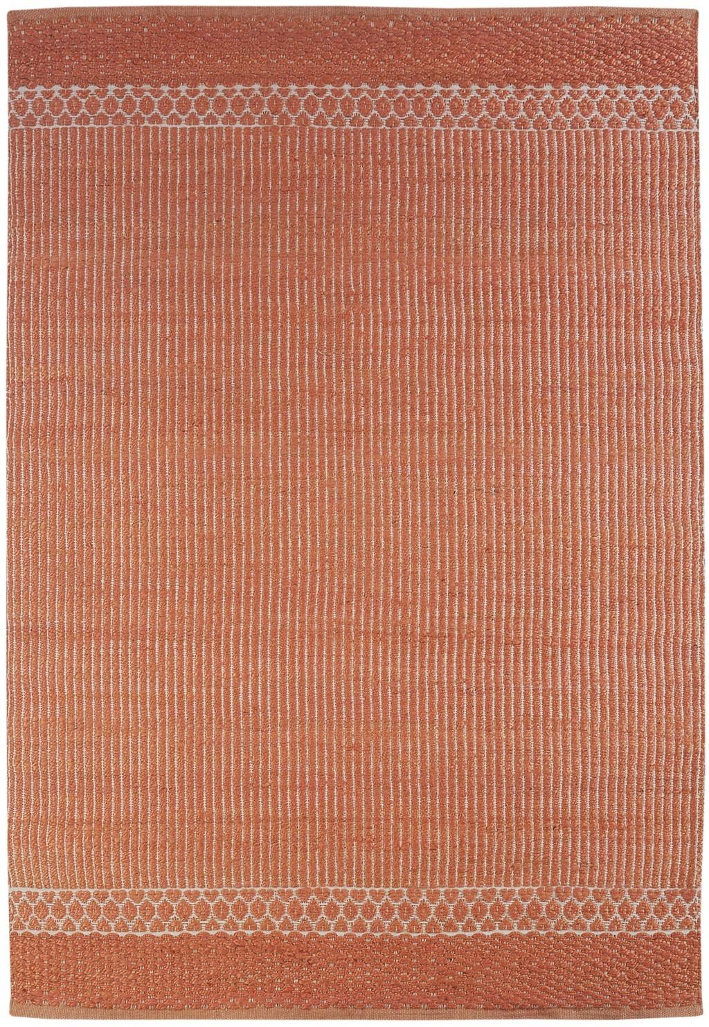 8’ x 10’ Orange and White Thin Striped Area Rug Default Title