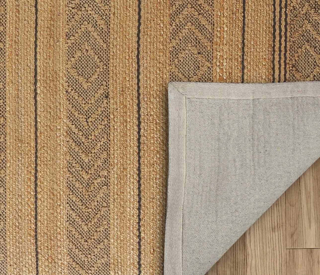 5’ x 8’ Tan and Gray Bohemian Striped Area Rug
