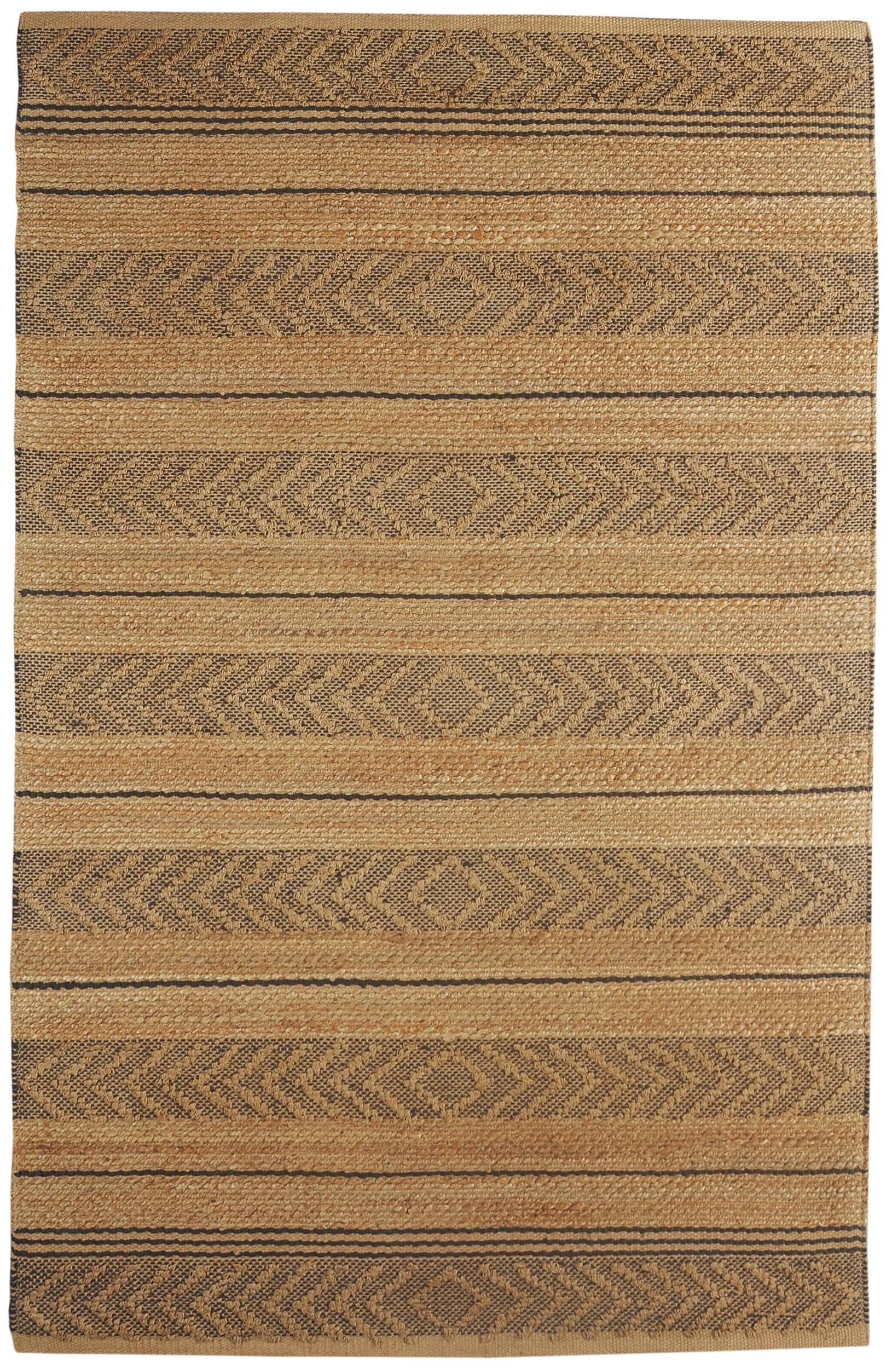 8’ x 10’ Tan and Gray Bohemian Striped Area Rug Default Title