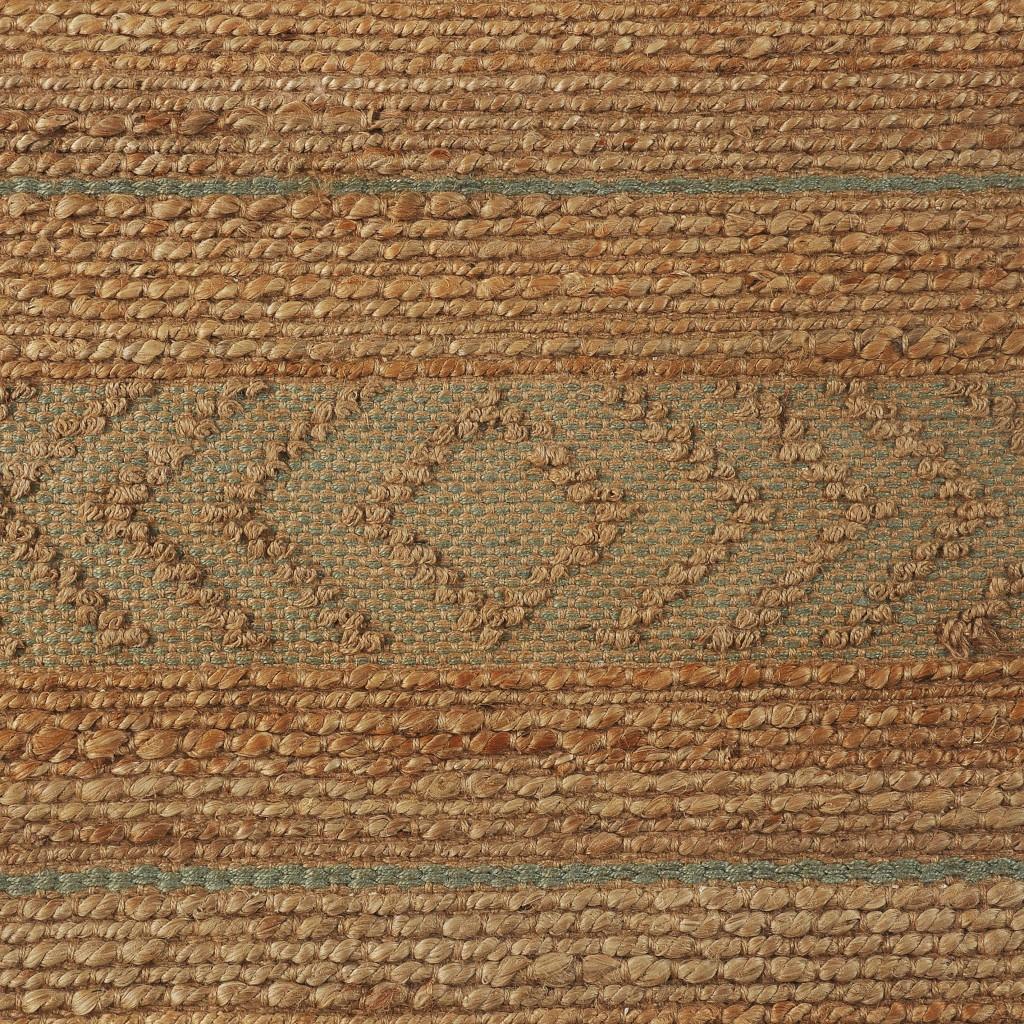 5’ x 8’ Seafoam and Tan Bohemian Striped Area Rug