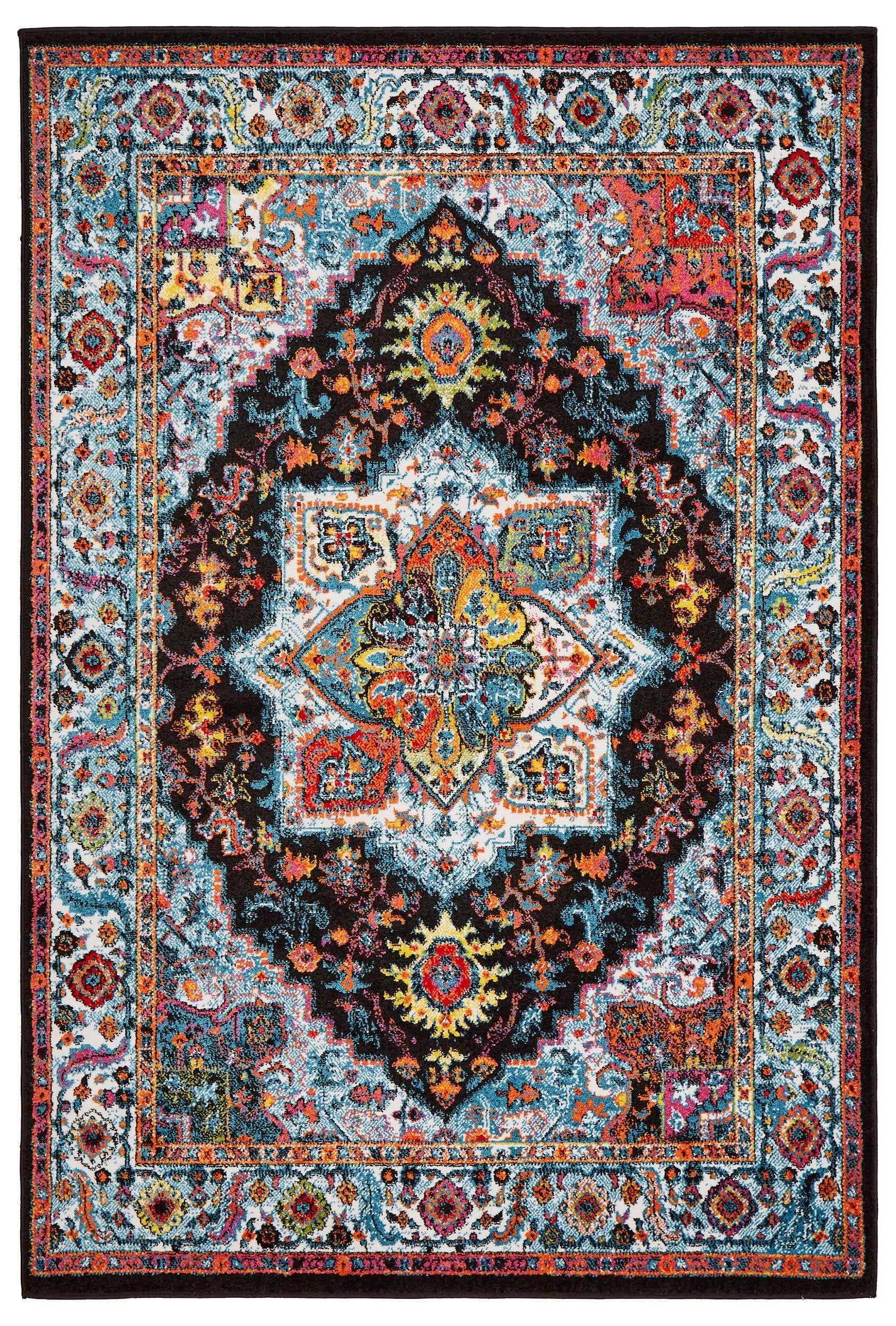 5’ x 7’ Black Decorative Medallion Area Rug Default Title