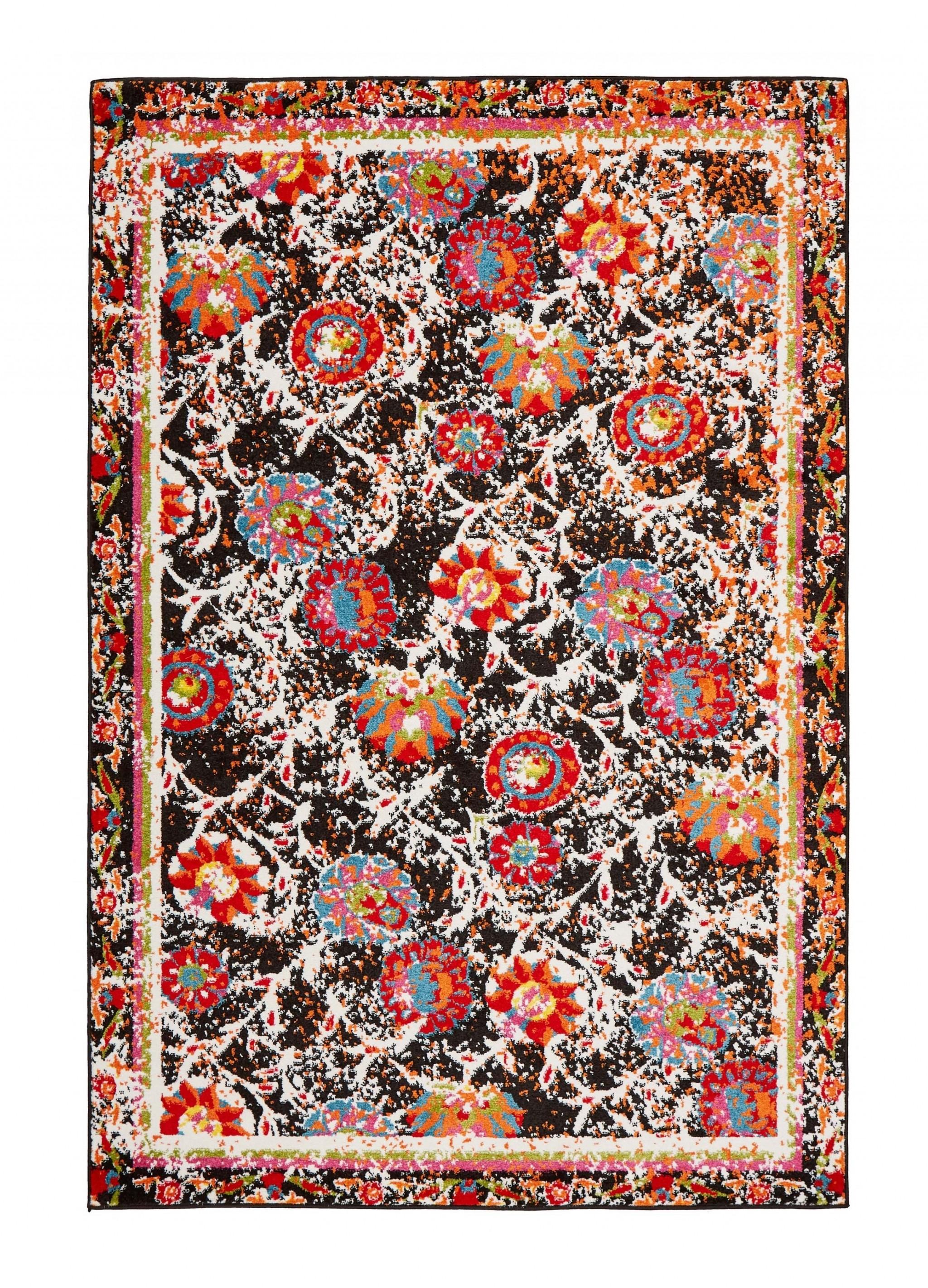 3’ x 5’ Black Radiant Floral Imagination Area Rug