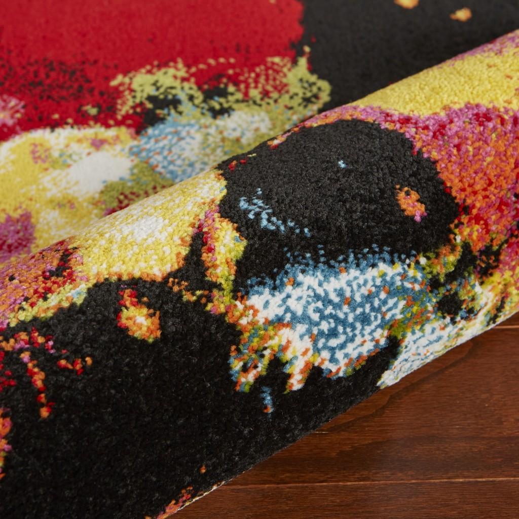 5’ x 7’ Black Abstract Explosion Area Rug