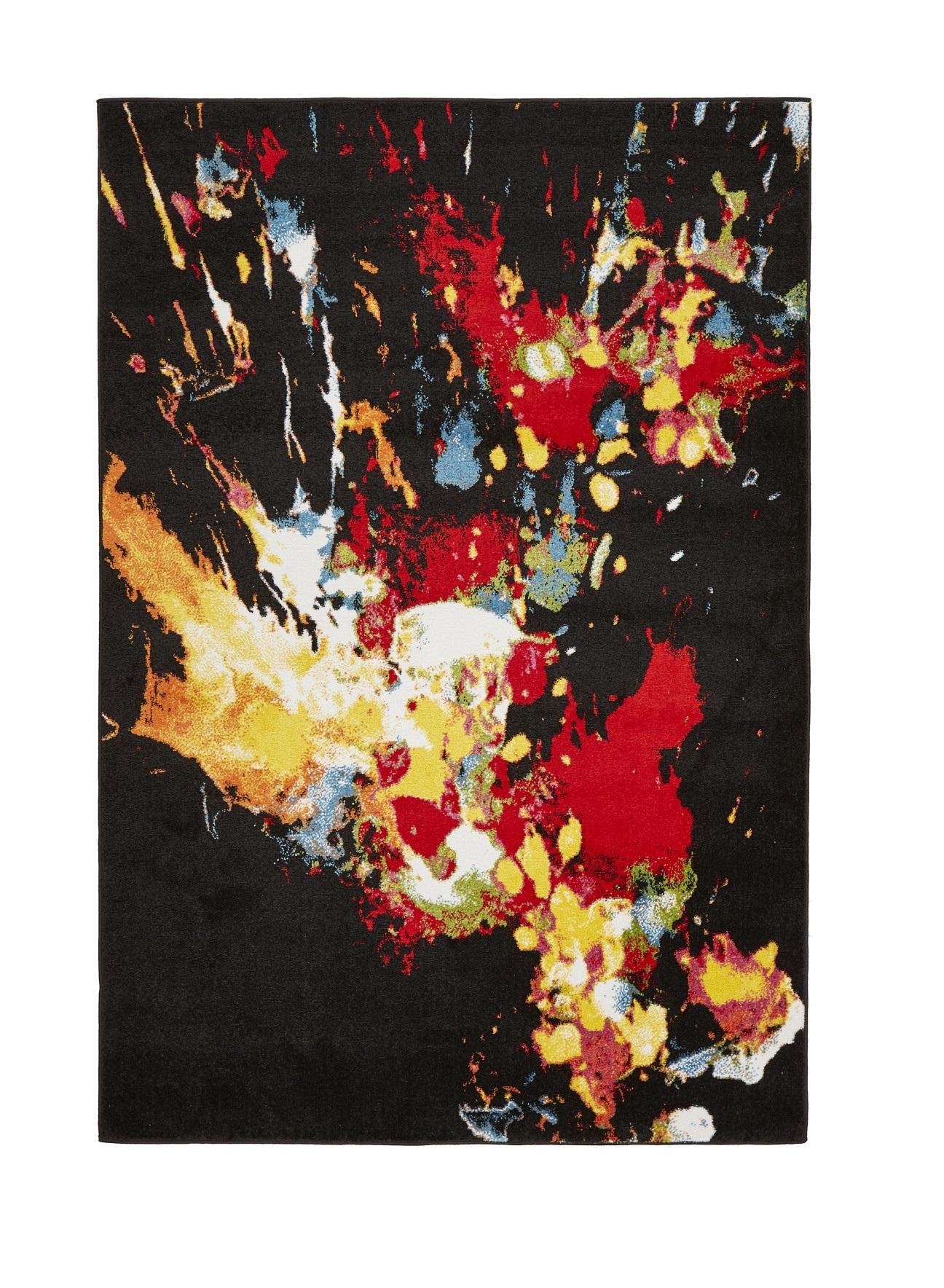 5’ x 7’ Black Abstract Explosion Area Rug