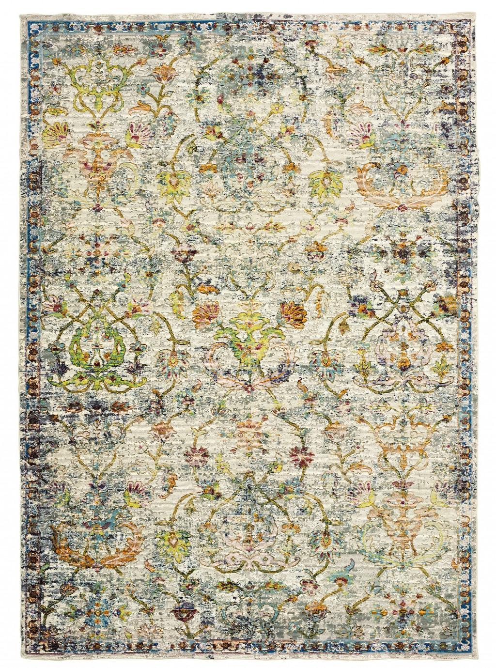 8’ x 10’ Beige Abstract Garden Area Rug Default Title