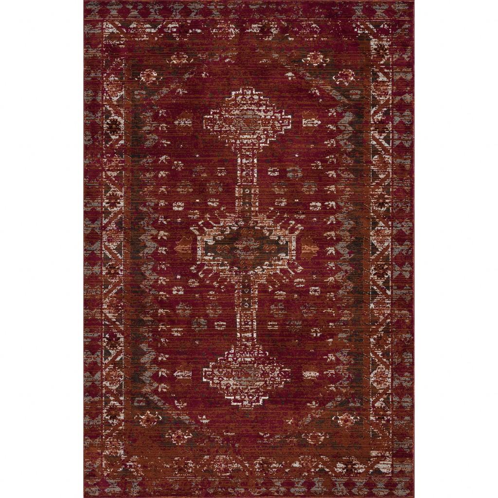 8’ x 10’ Deep Red Traditional Area Rug Default Title