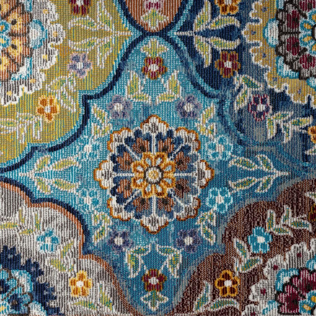 8’ x 10’ Blue Trellis Mosaic Area Rug