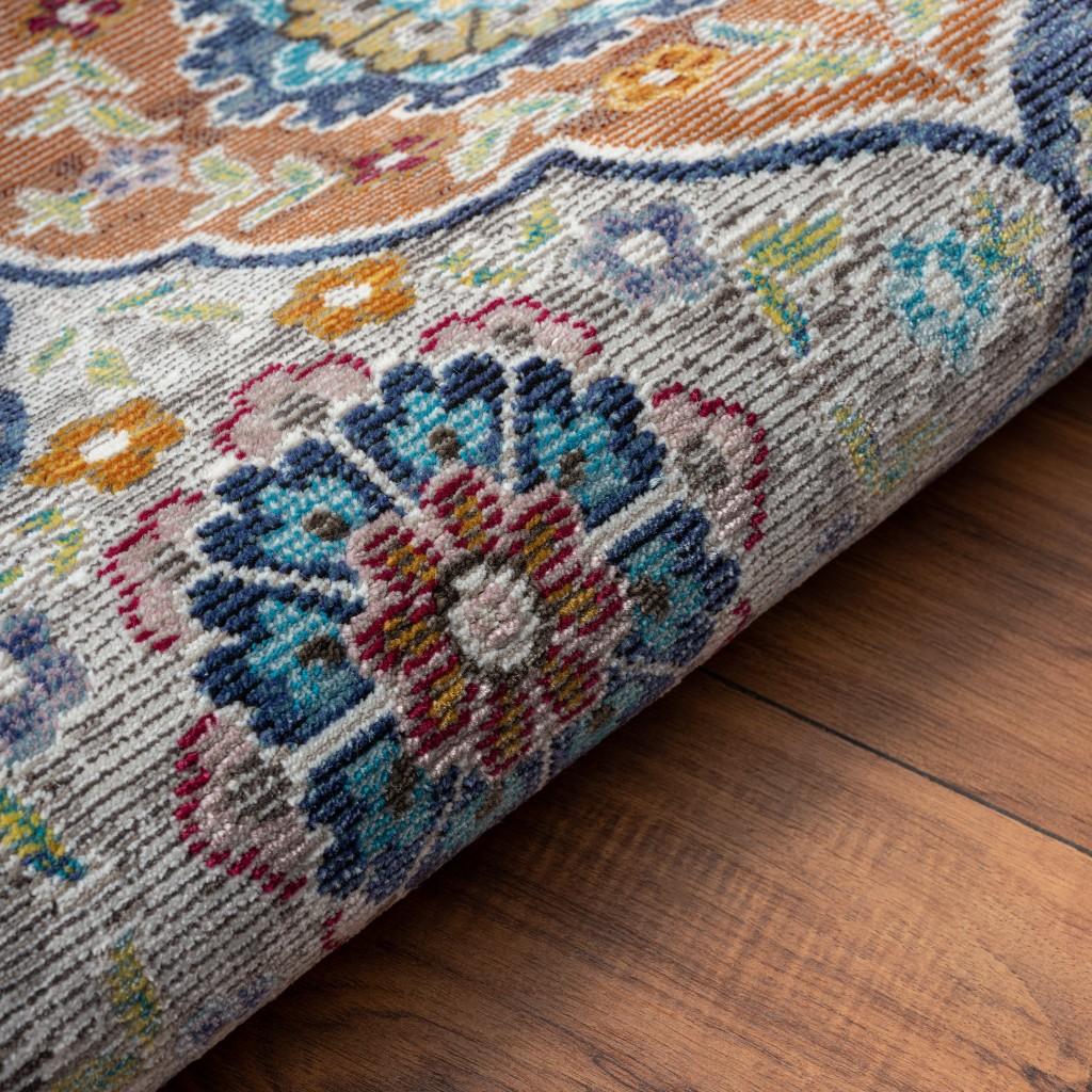 8’ x 10’ Blue Trellis Mosaic Area Rug