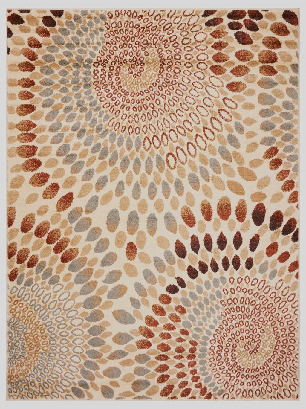 5’ x 7’ Cream and Brown Swirls Area Rug Default Title