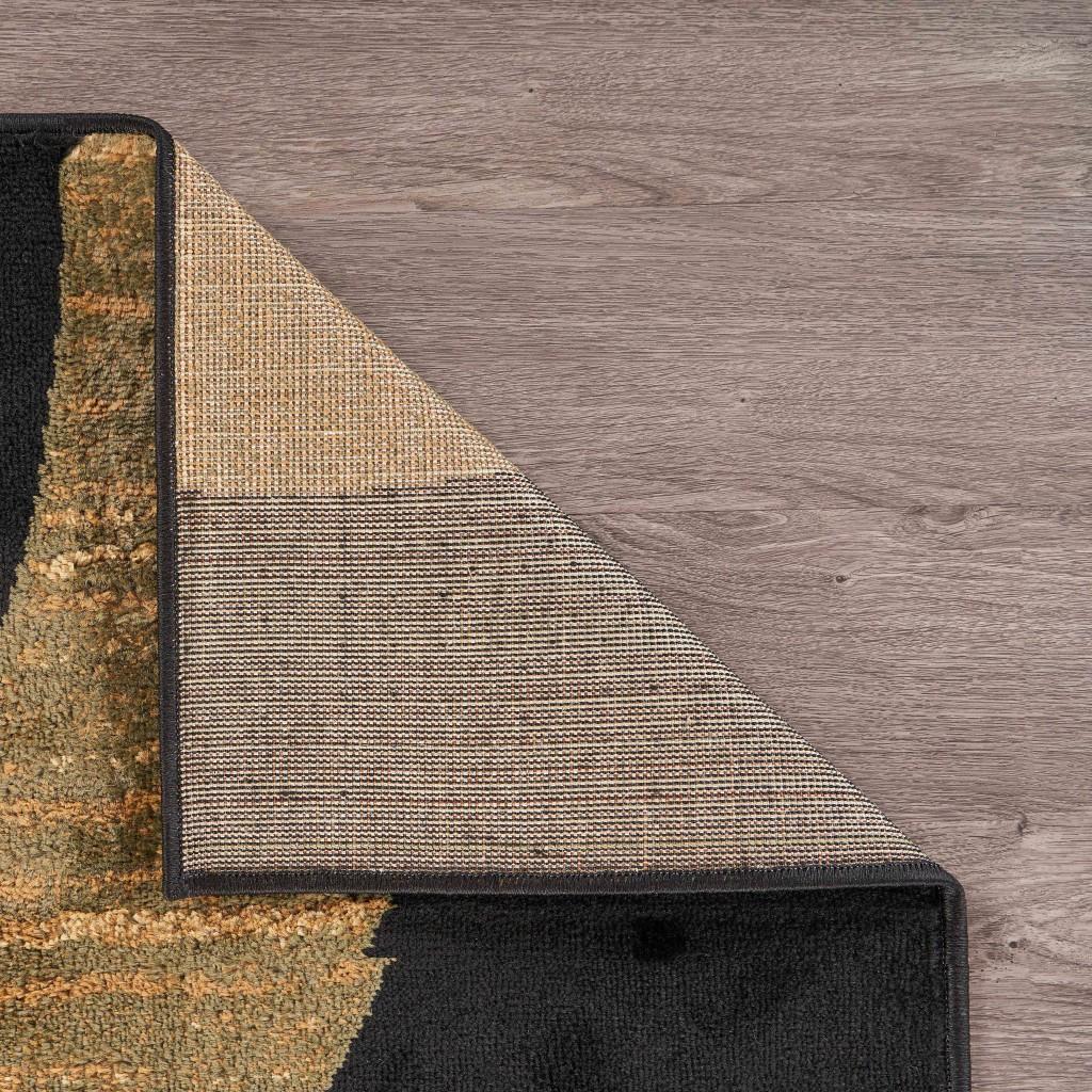 8’ x 10’ Black Abstract Geometric Area Rug