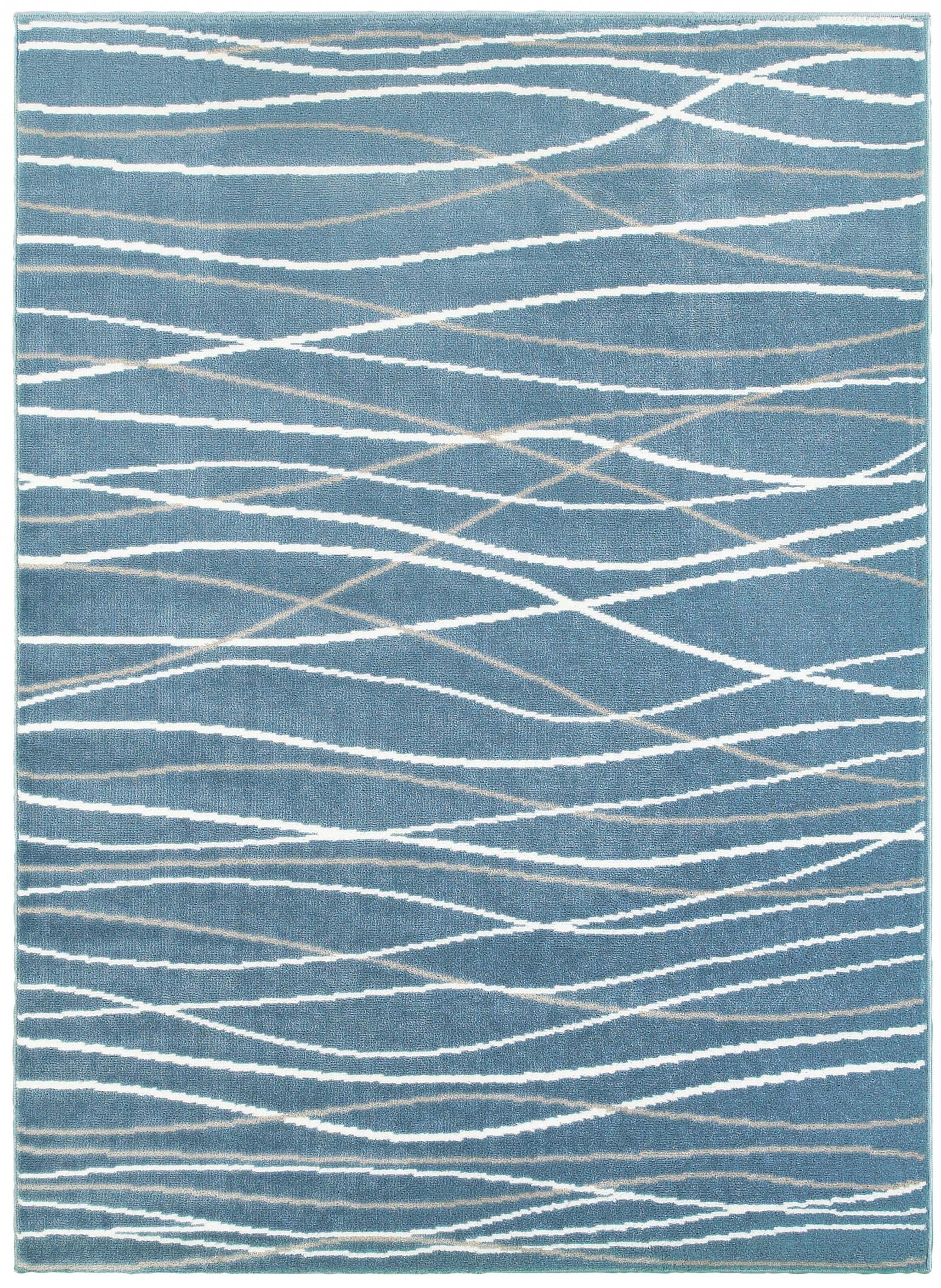 8’ x 10’ Blue Contemporary Waves Area Rug Default Title
