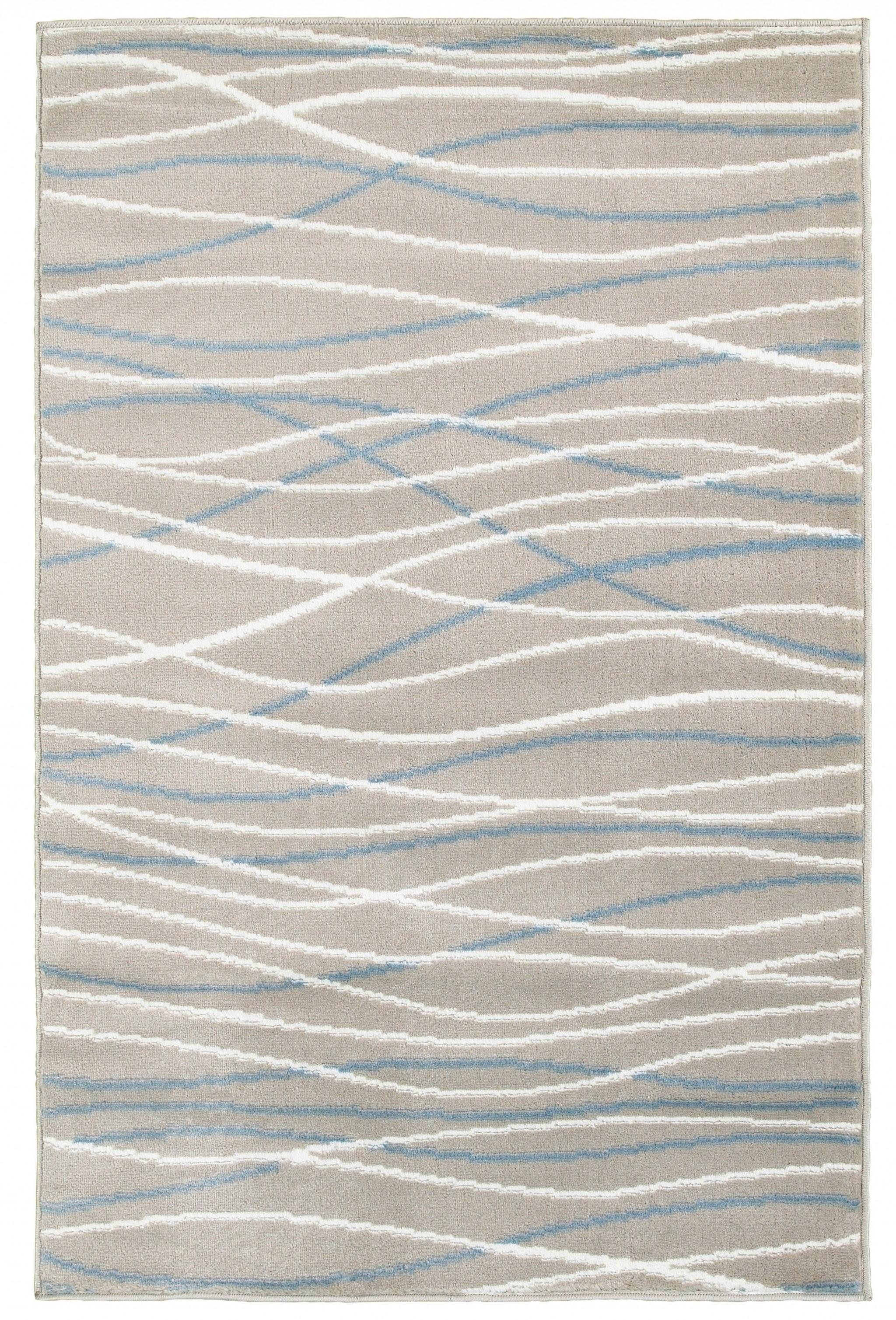 8’ x 10’ Gray Contemporary Waves Area Rug Default Title