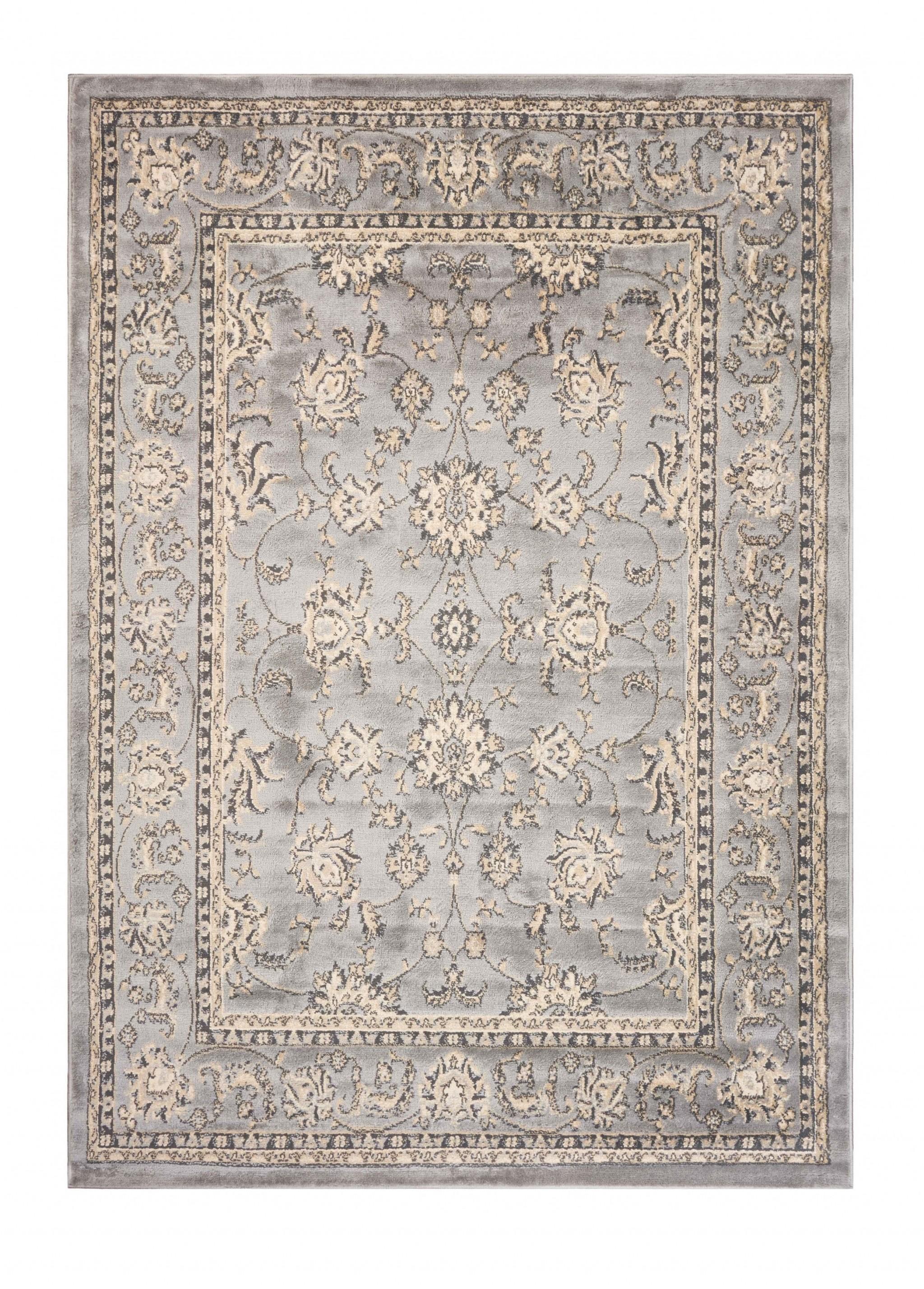 5’ x 7’ Gray Floral Vines Traditional Area Rug