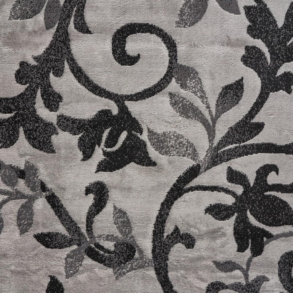 8’ x 9’ Gray Filigree Vines Area Rug