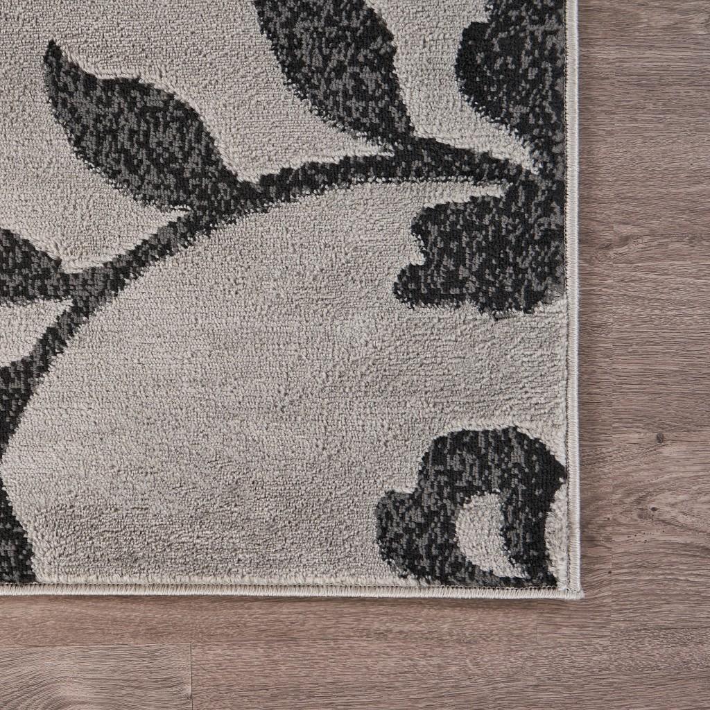 8’ x 9’ Gray Filigree Vines Area Rug