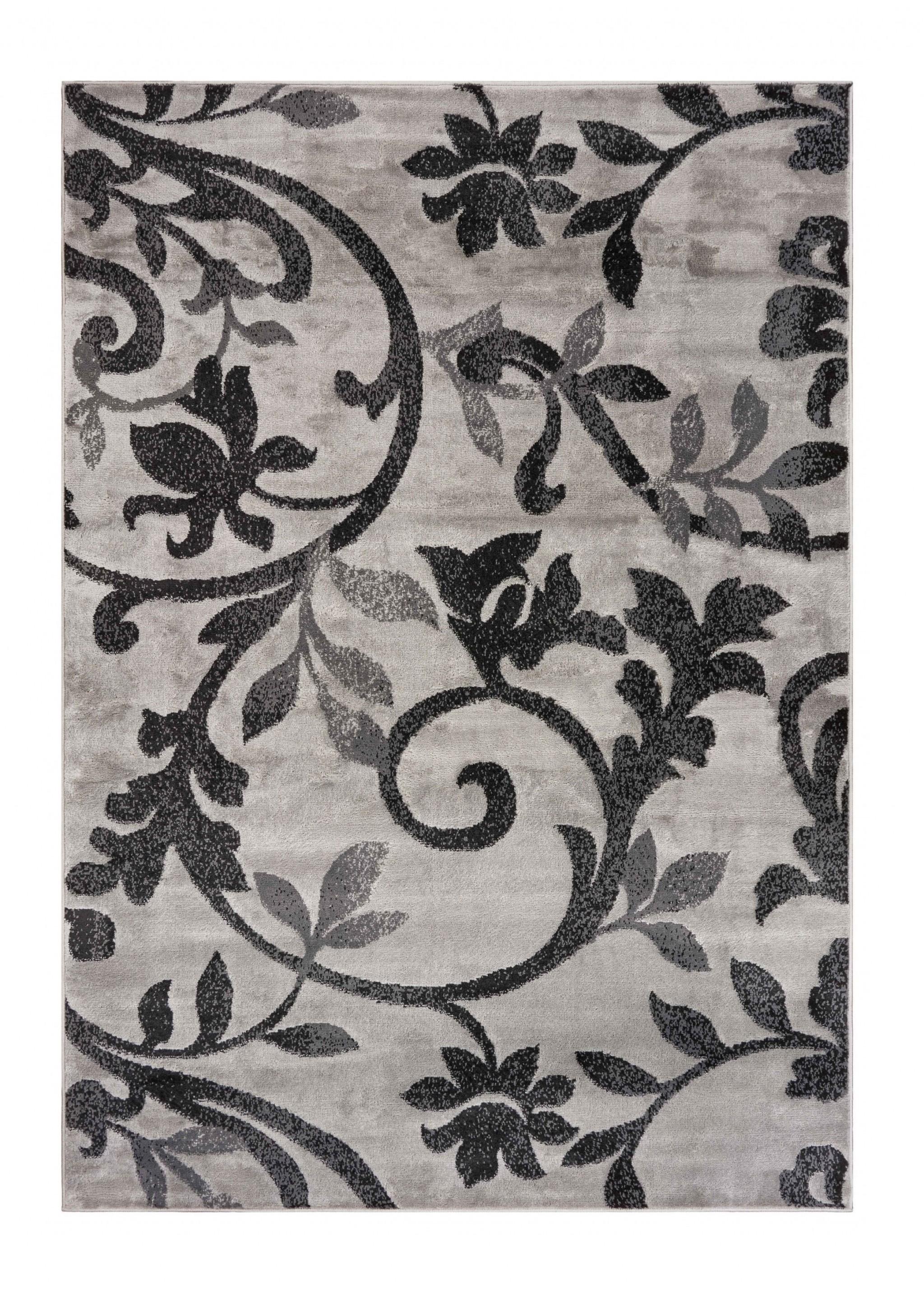 8’ x 9’ Gray Filigree Vines Area Rug