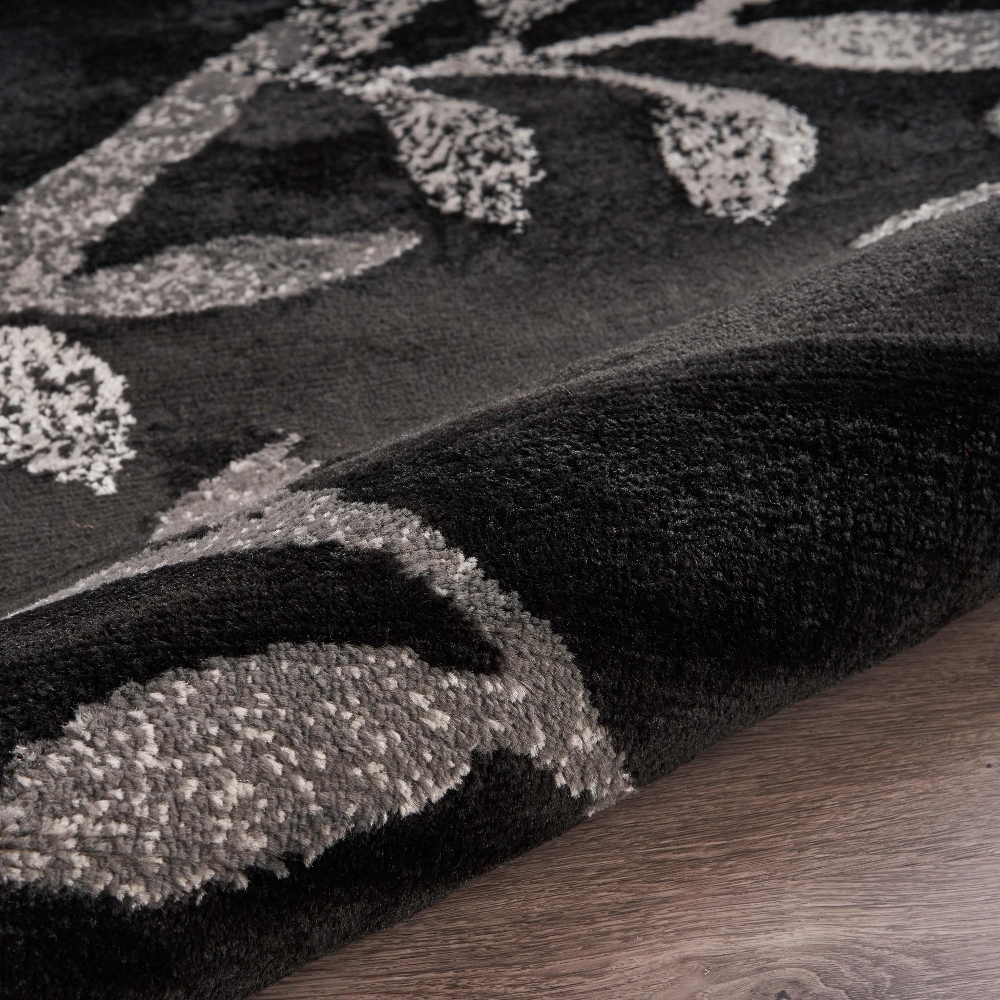 9’ x 12’ Black Filigree Vines Area Rug