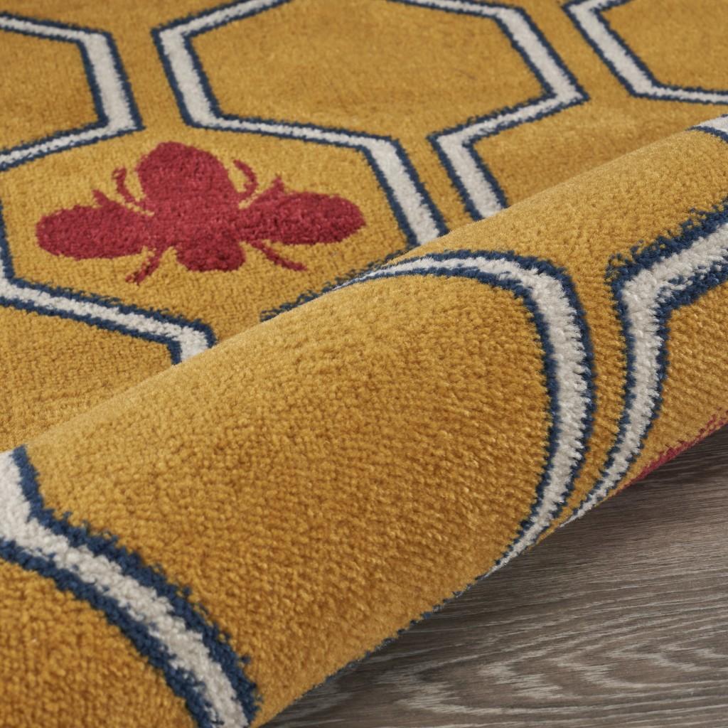 5’ x 7’ Yellow and Red Honey Bee Area Rug
