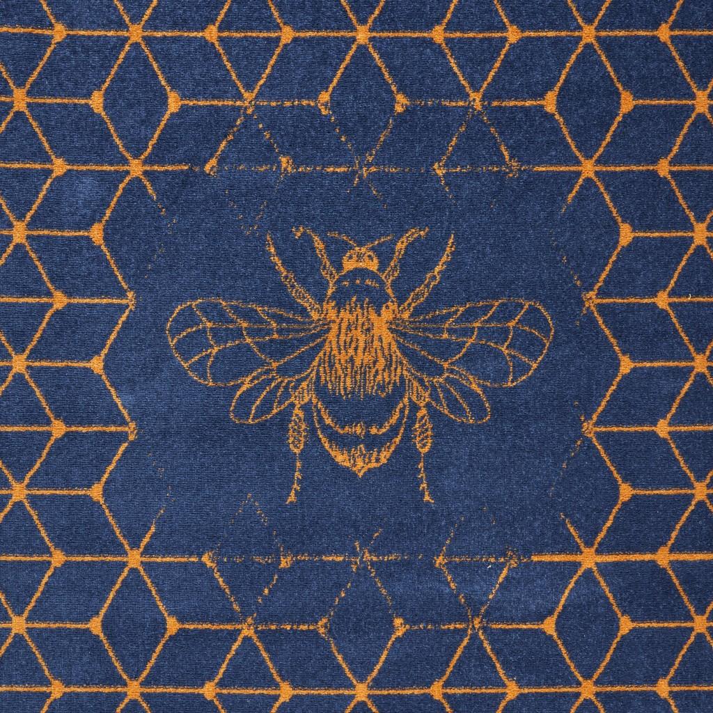 5’ x 7’ Navy and Orange Honeybee Area Rug