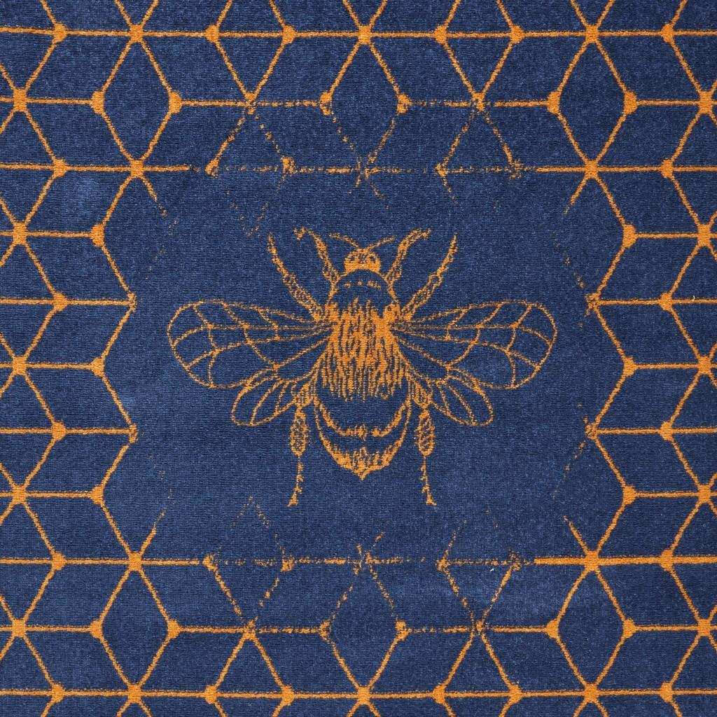 8’ x 9’ Navy and Orange Honeybee Area Rug