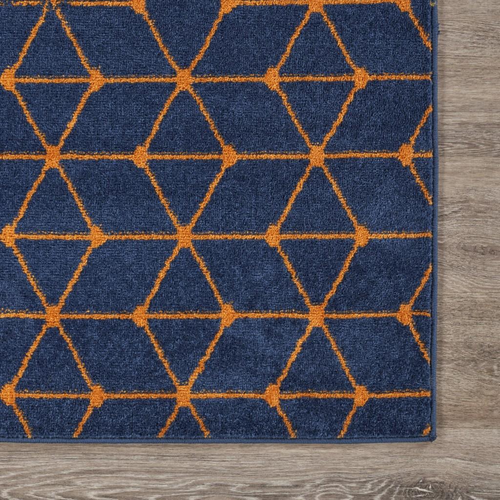 8’ x 9’ Navy and Orange Honeybee Area Rug