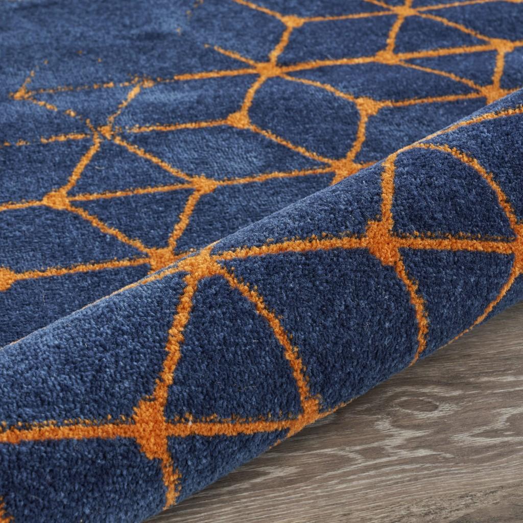 8’ x 9’ Navy and Orange Honeybee Area Rug