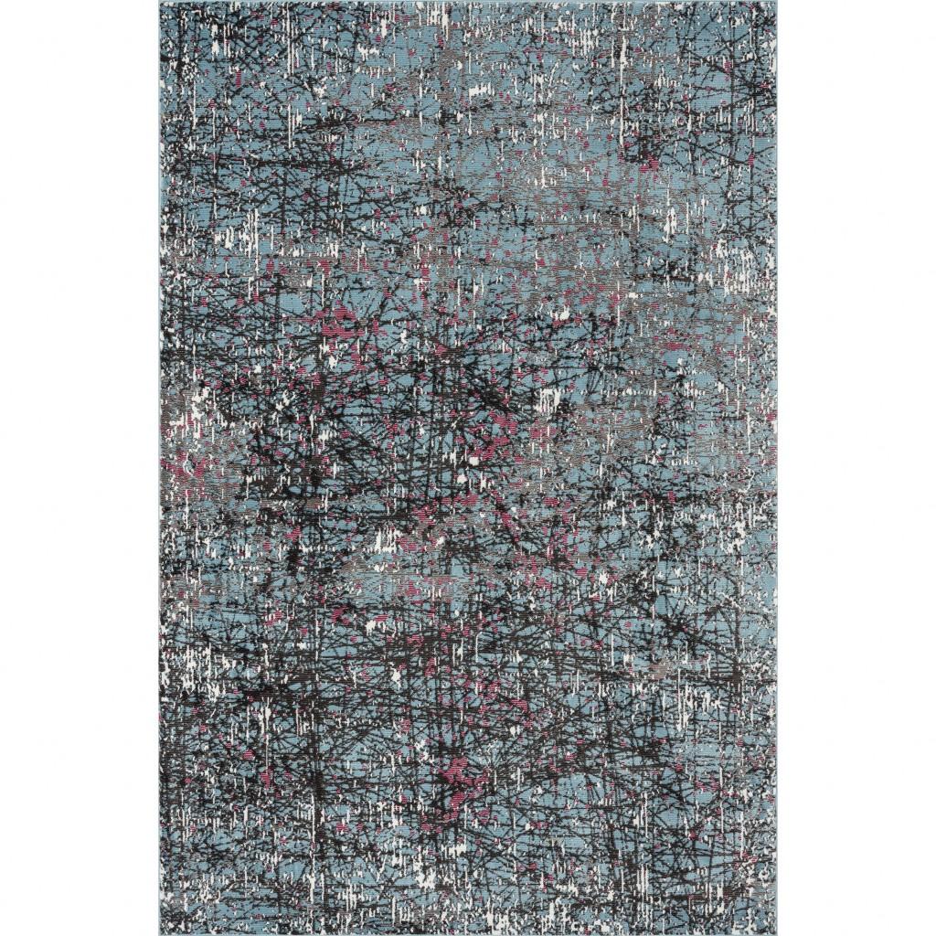 8’ x 10’ Blue Chaotic Strokes Area Rug Default Title