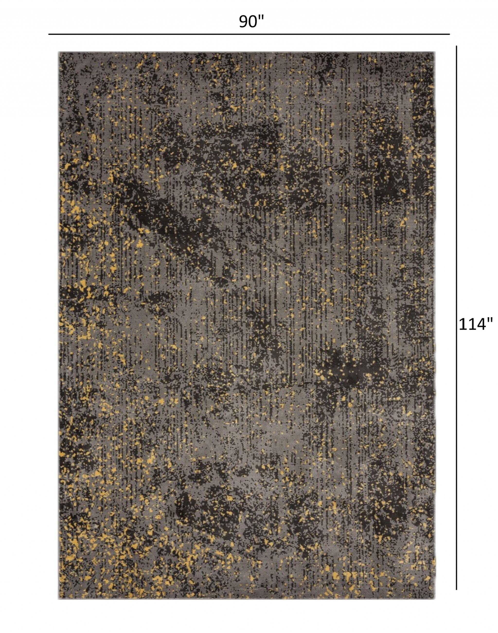 8’ x 10’ Gray and Yellow Abstract Sprinkle Area Rug Default Title