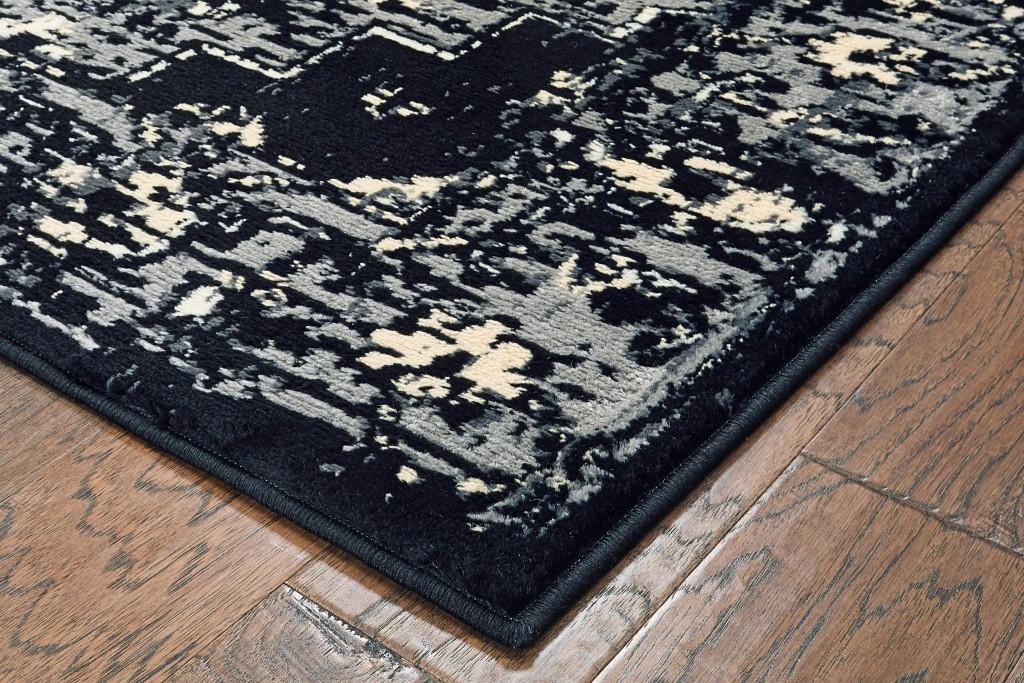 8’ x 10’ Black Medallion Oriental Area Rug