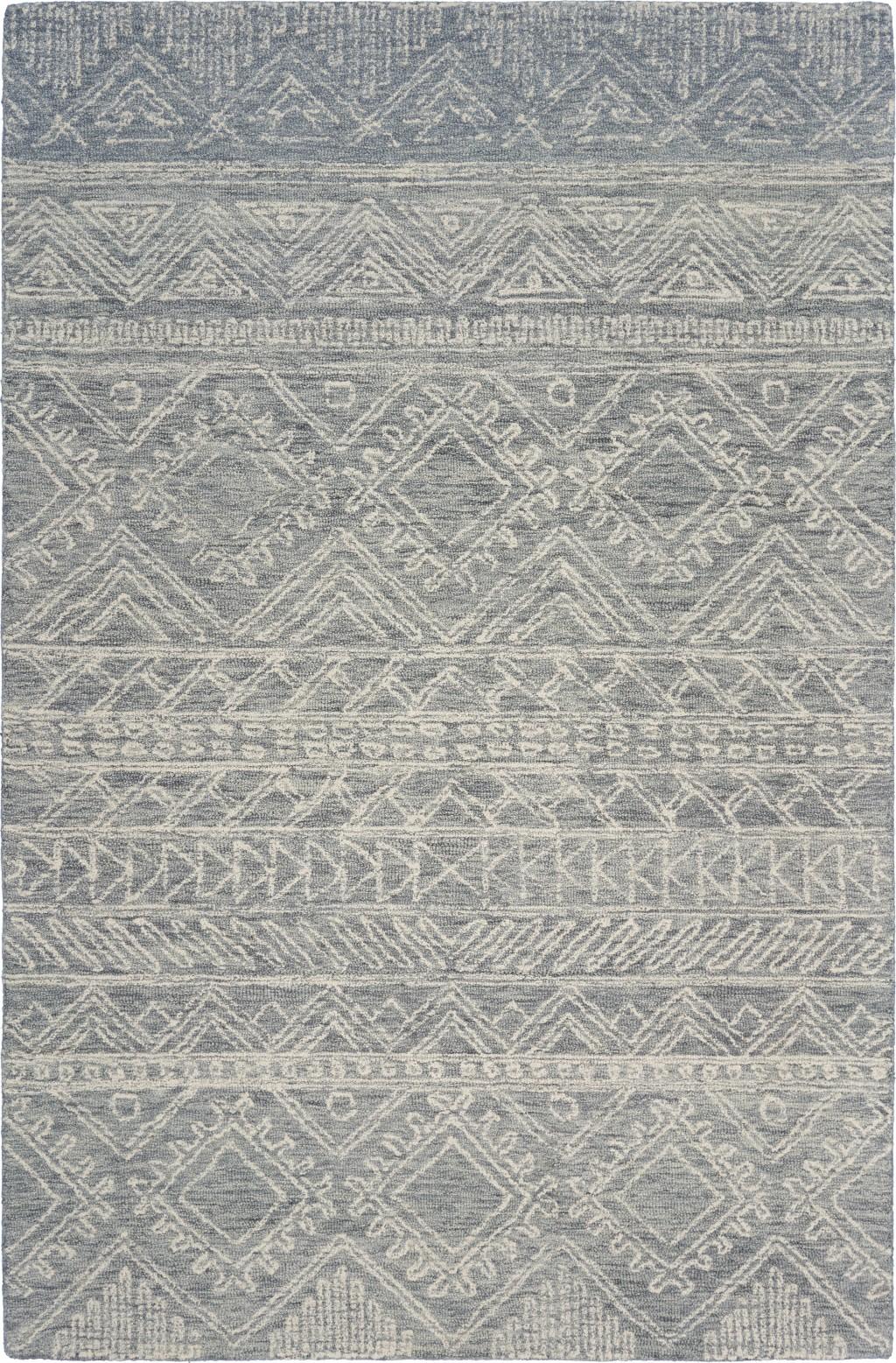 7’ x 9’ Light Gray Boho Chic Area Rug