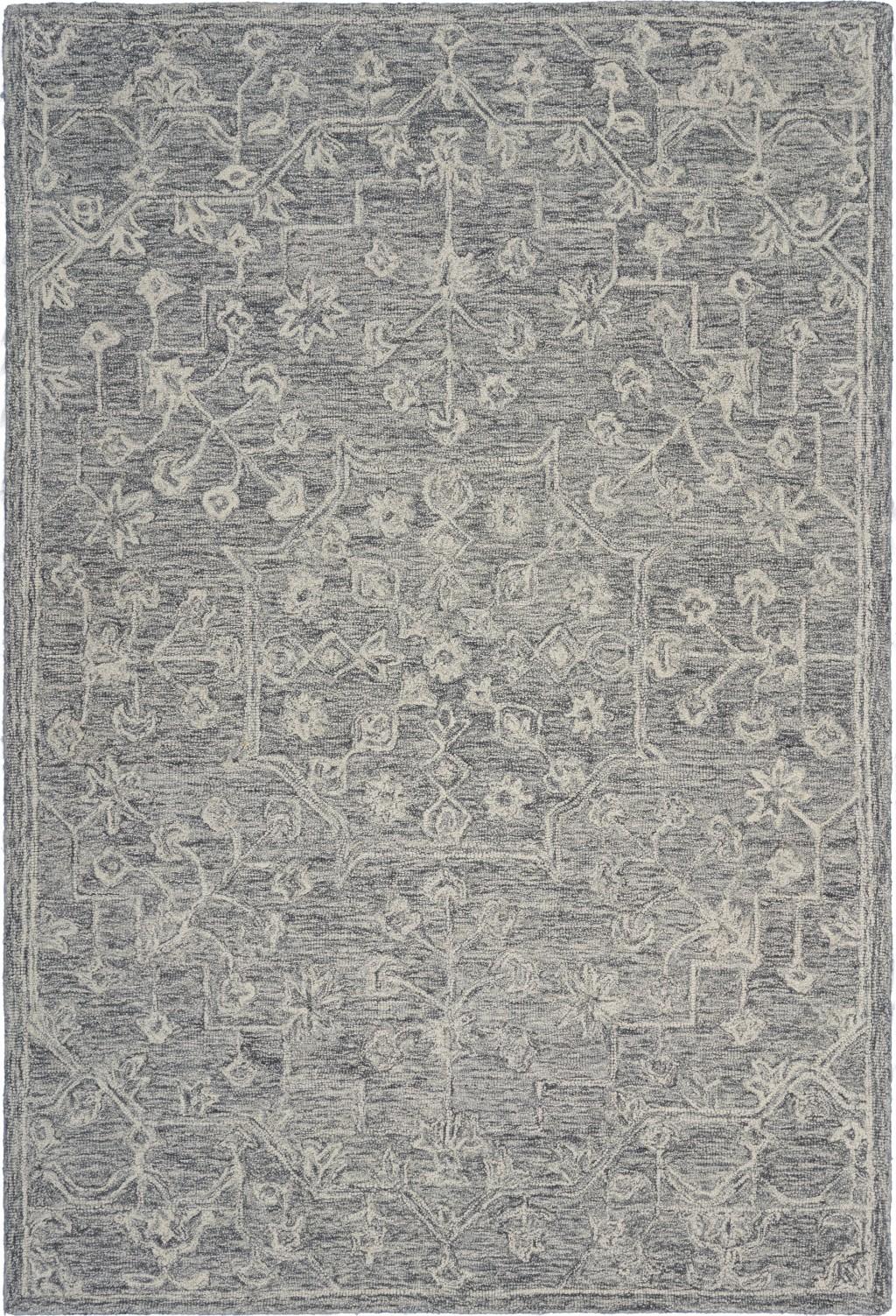 5’ x 7’ Gray Floral Finesse Area Rug Default Title