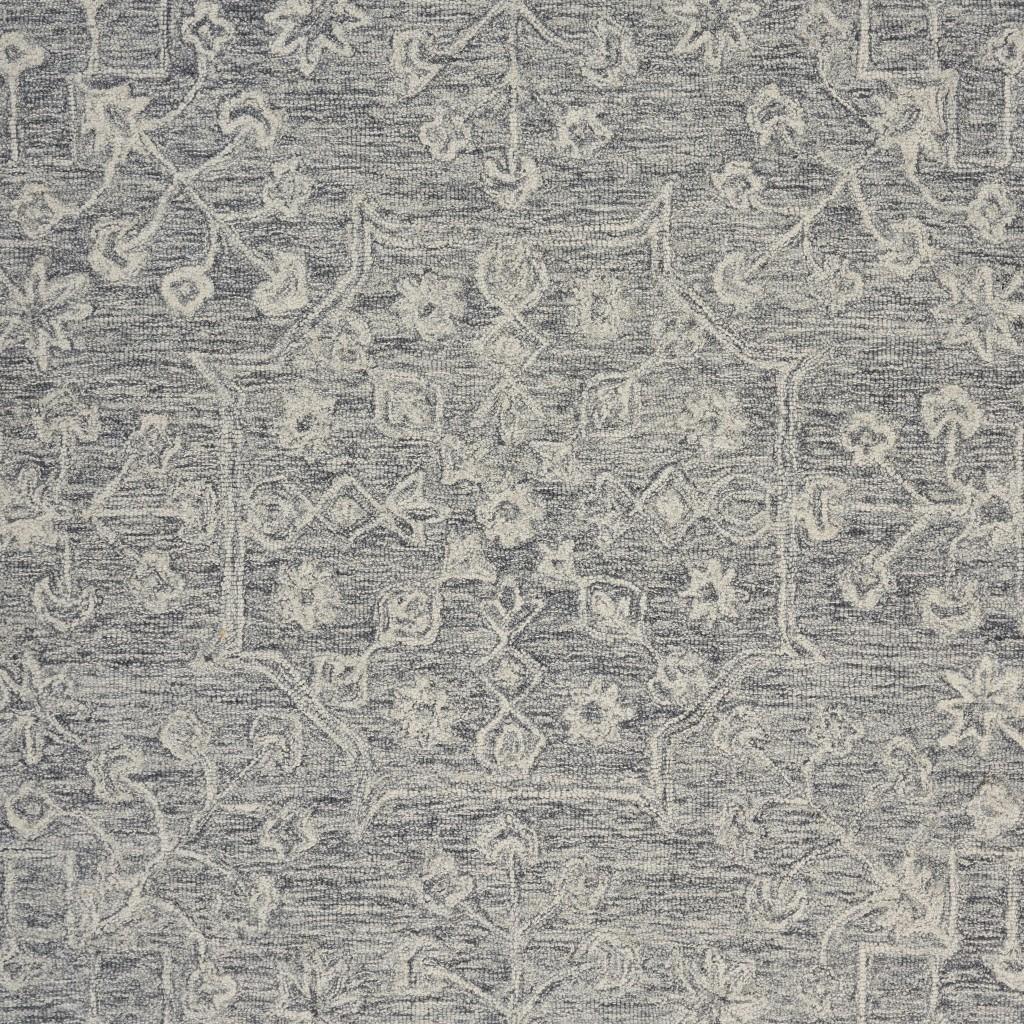 7’ x 9’ Gray Floral Finesse Area Rug