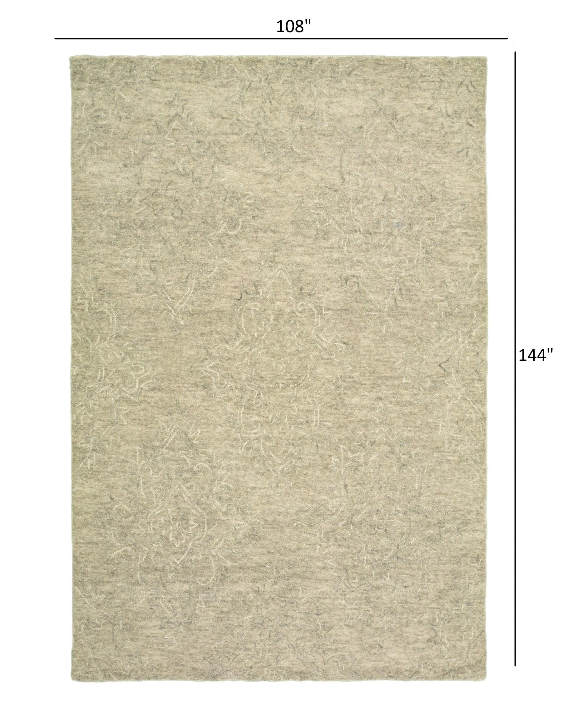 9’ x 12’ Light Green Floral Paradise Area Rug