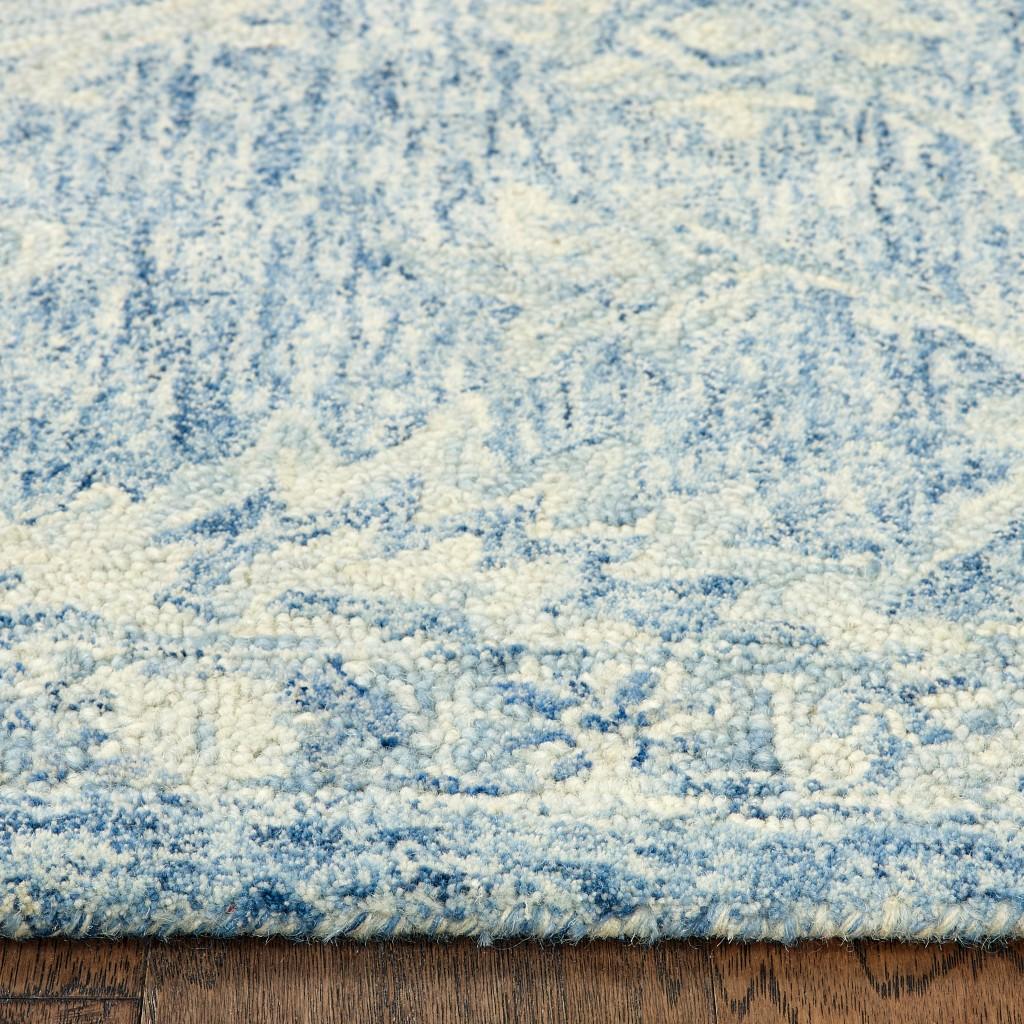 8’ x 10’ Blue and Ivory Interlacing Vines Area Rug