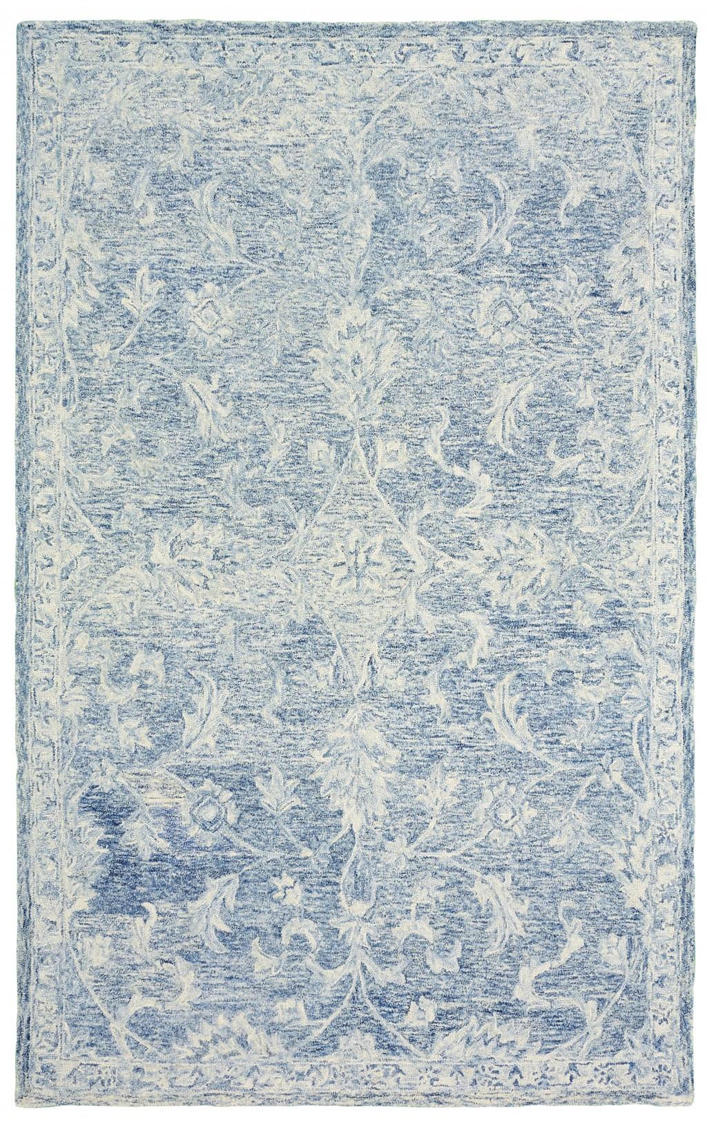 9’ x 12’ Blue and Ivory Interlacing Vines Area Rug