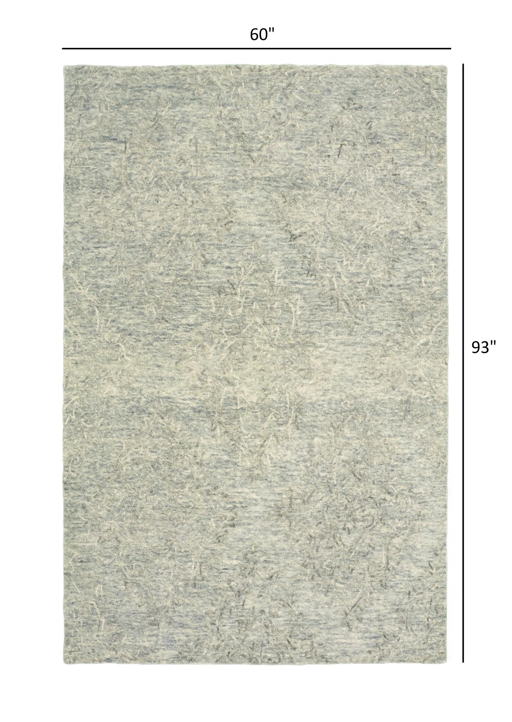 5’ x 8’ Sky Blue Floral Paradise Area Rug