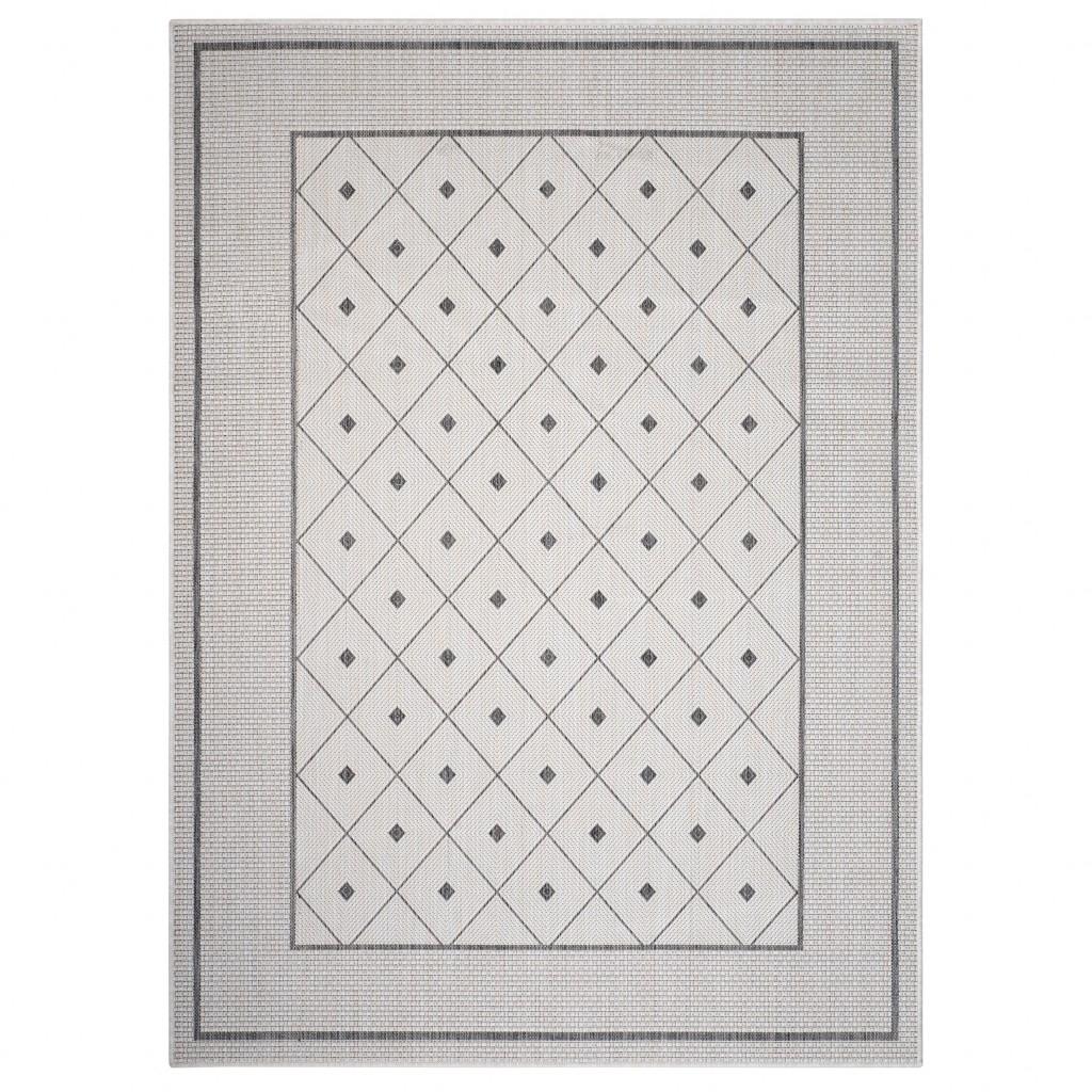 5’ x 7’ Gray Diamonds Indoor Outdoor Area Rug