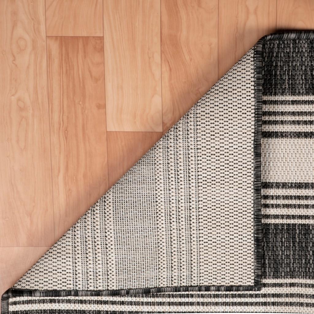 3’ x 5’ Gray Striped Indoor Outdoor Area Rug