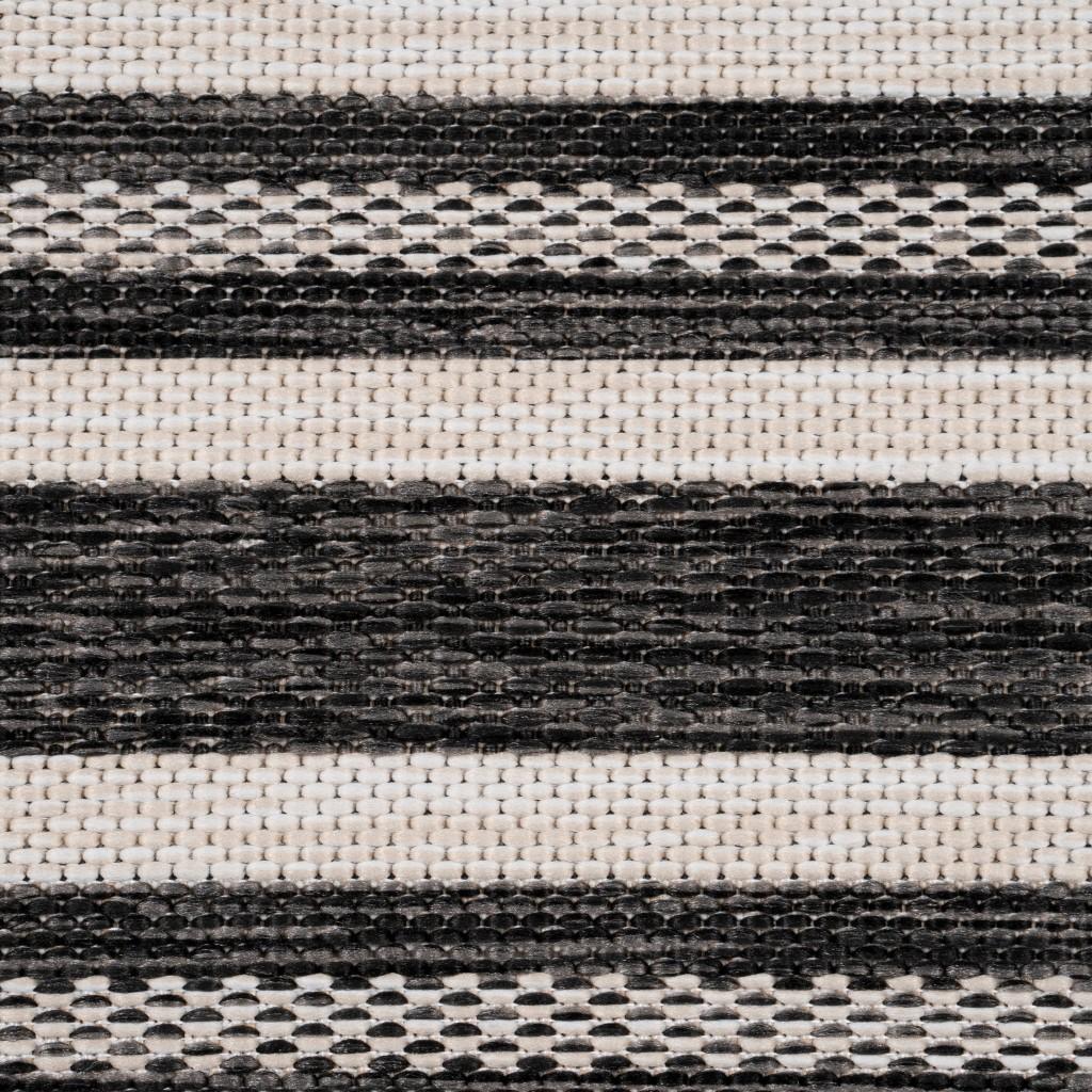 5’ x 7’ Gray Striped Border Indoor Outdoor Area Rug