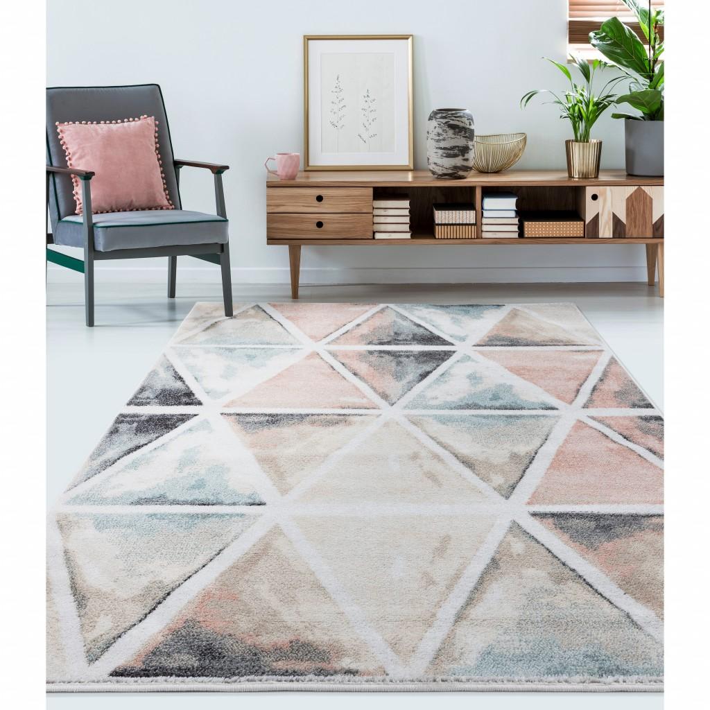 8’ x 10’ Ivory Watercolored Prism Area Rug