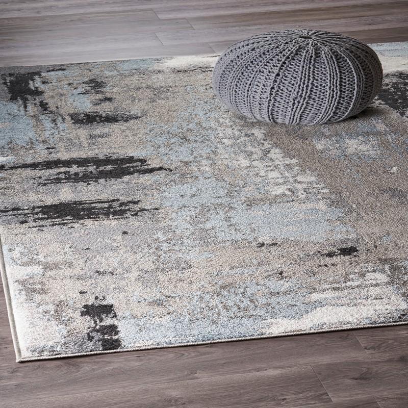 5’ x 7’ Gray Abstract Smudge Area Rug