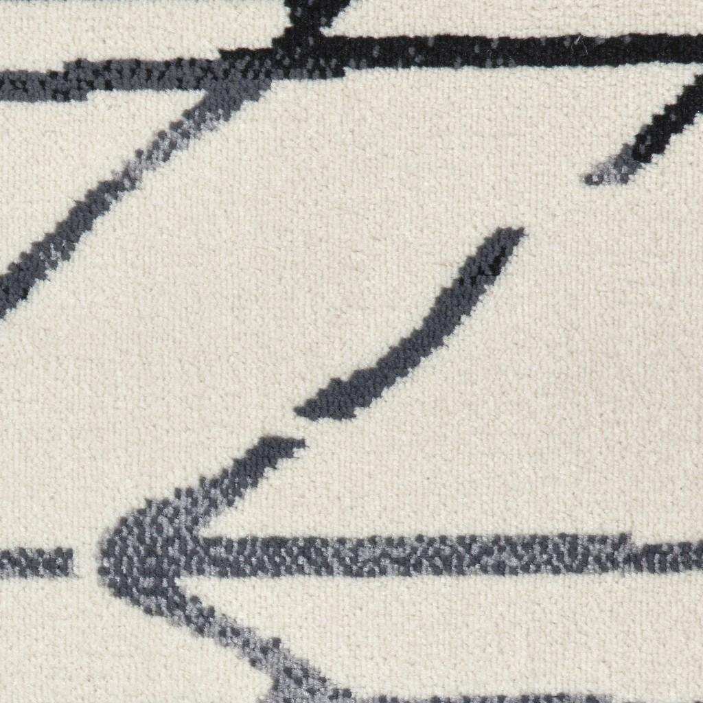 8’ x 10’ Cream and Black Berber Pattern Area Rug