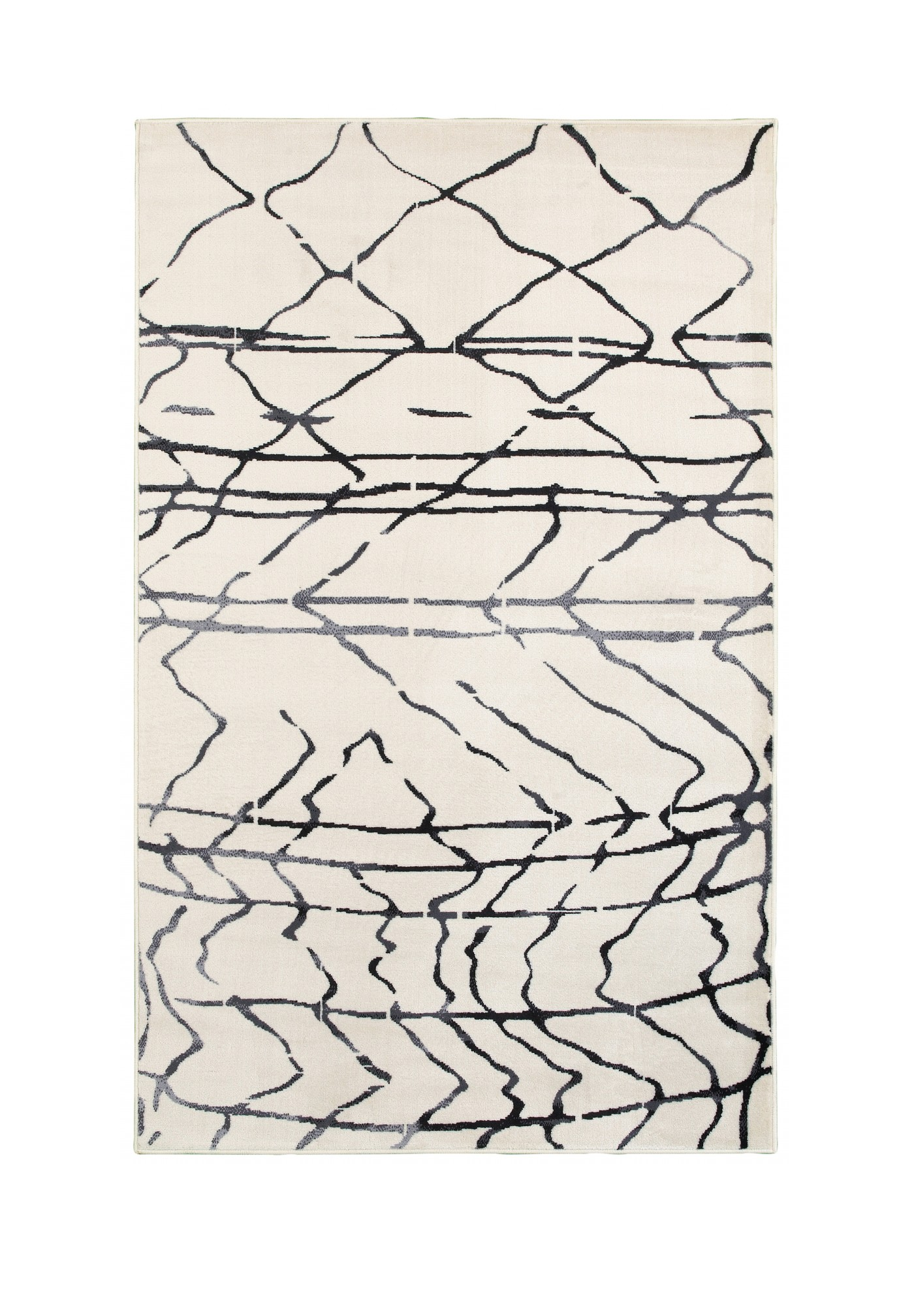 8’ x 10’ Cream and Black Berber Pattern Area Rug